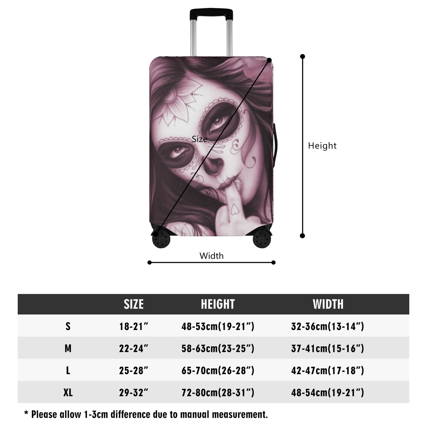 Sugar skull girl day of the dead luggage cover set