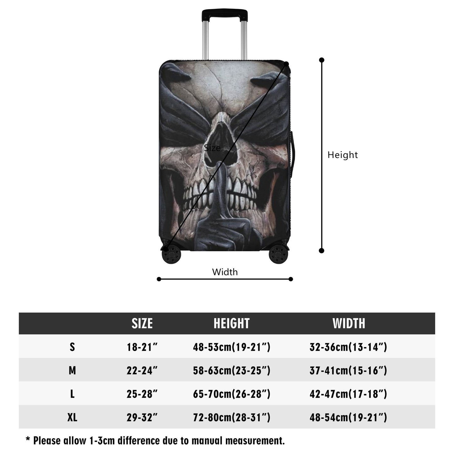No see no hear no speak evil skeleton Halloween luggage cover set,