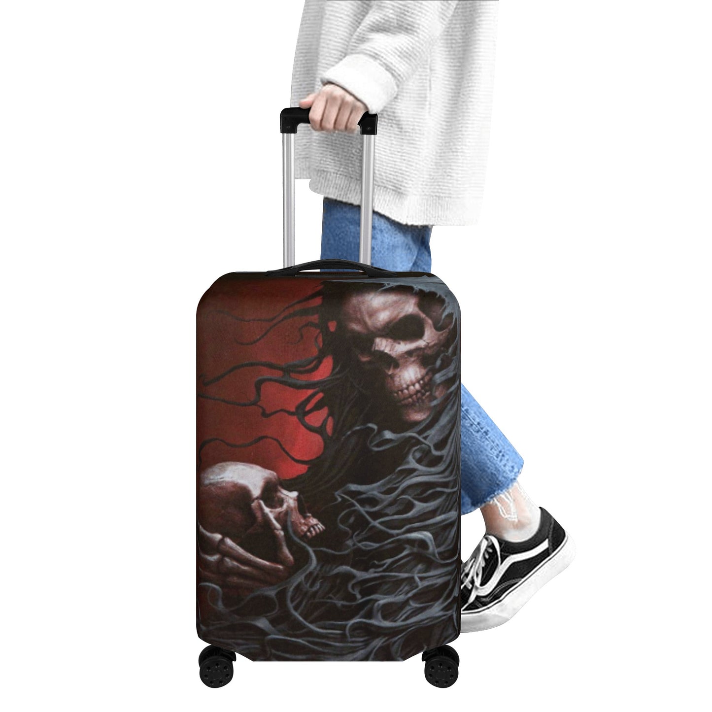 Grim reaper gothic skeleton skull luggage suitcase cover accessories