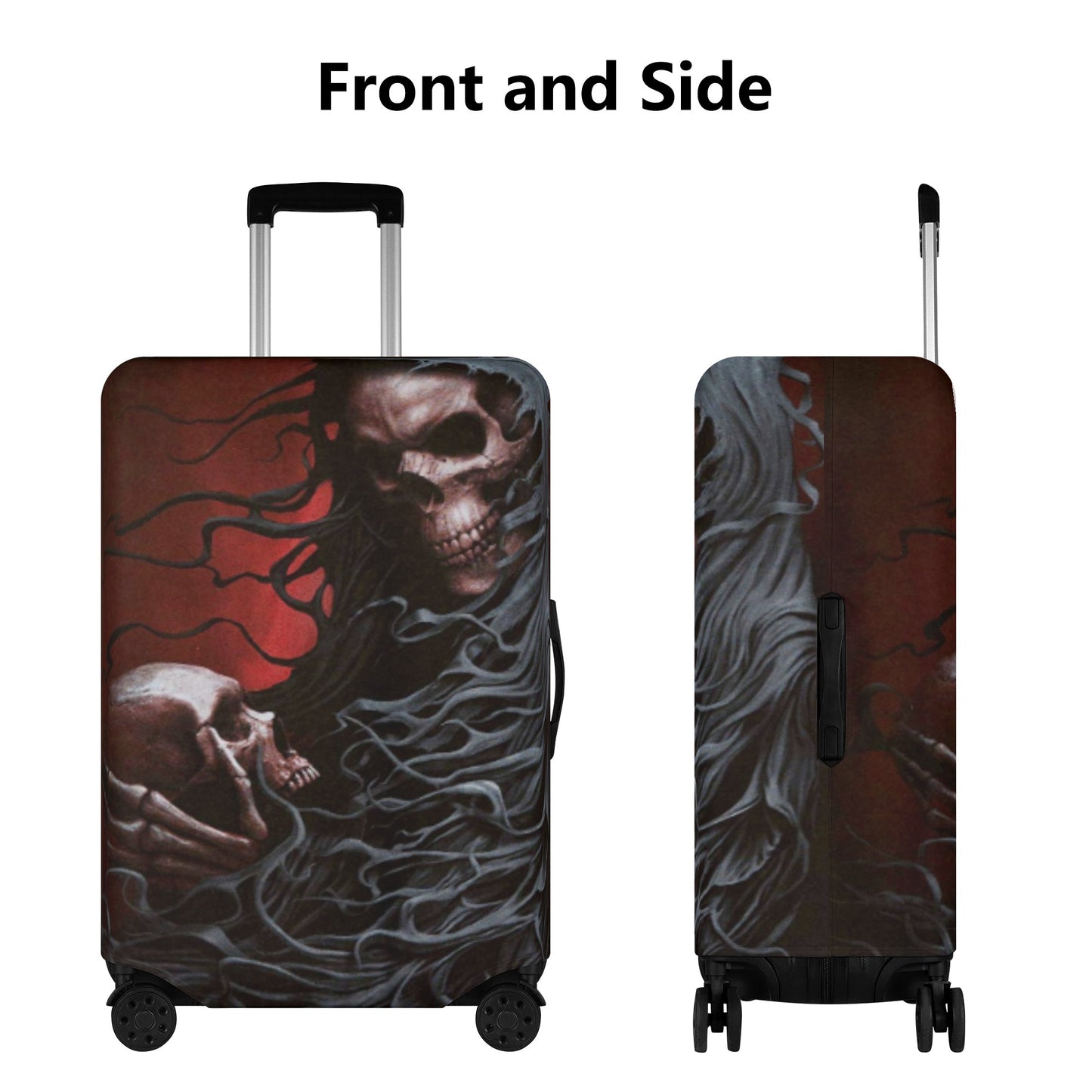 Grim reaper gothic skeleton skull luggage suitcase cover accessories