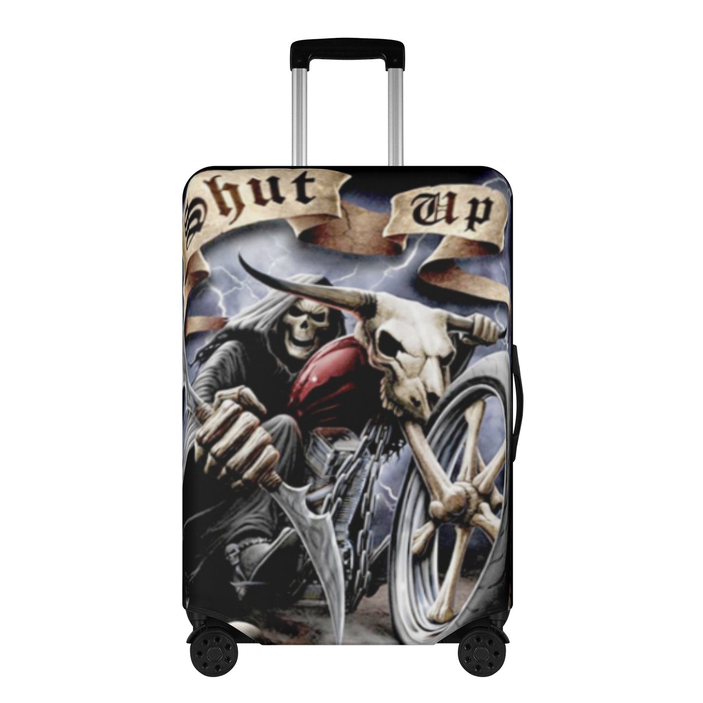 Motorcycle skull biker luggage suitcase cover