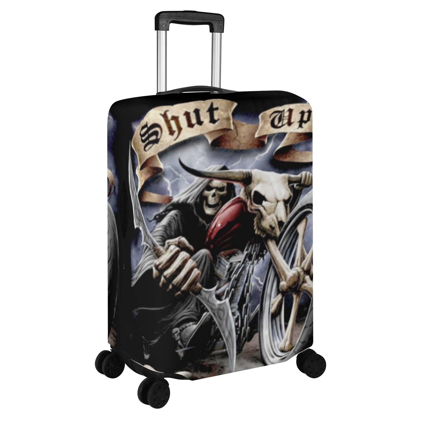 Motorcycle skull biker luggage suitcase cover
