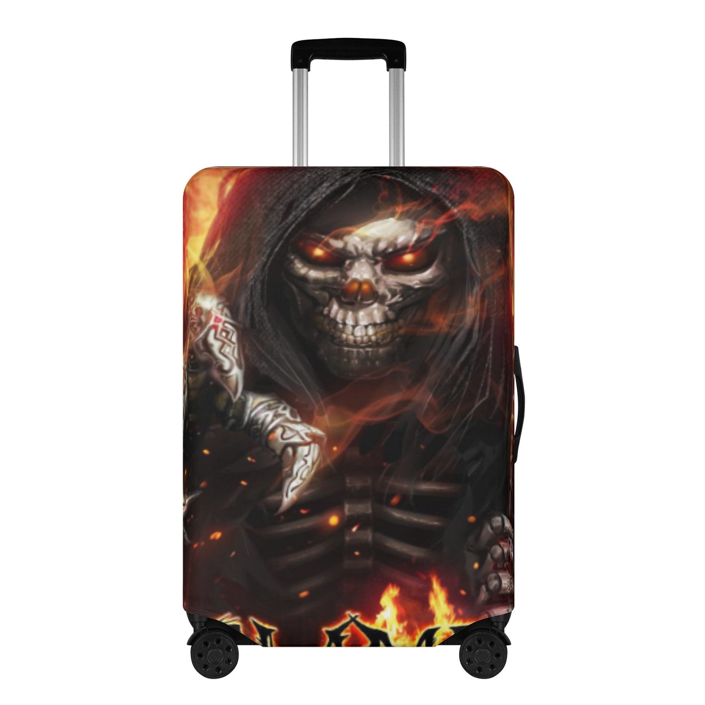 Grim reaper skull luggage cover, Halloween gothic suitcase cover 4 sizes