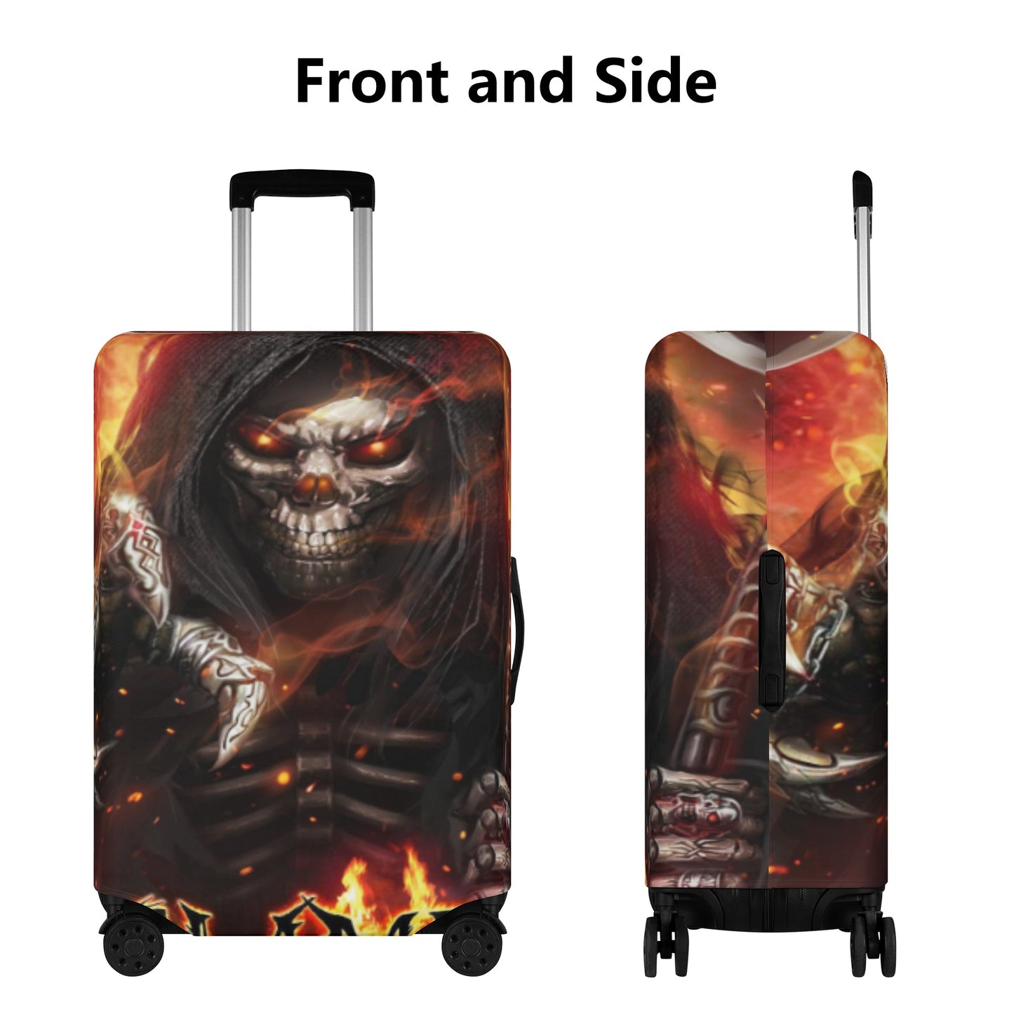 Grim reaper skull luggage cover, Halloween gothic suitcase cover 4 sizes