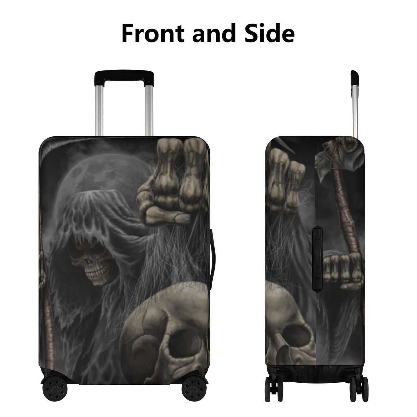 Grim reaper Horror skull lugage suitcase cover set