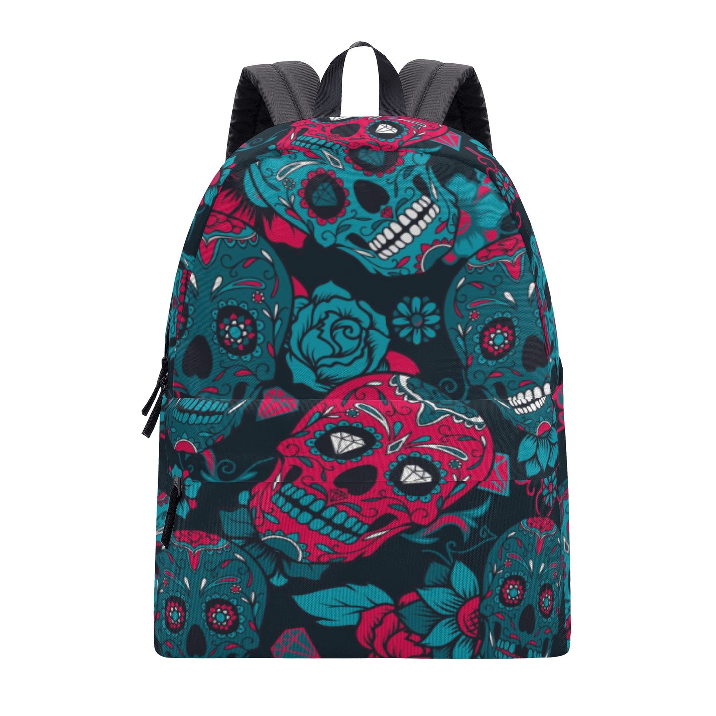 Sugar skull skeleton parttern All Over Print Cotton Backpack