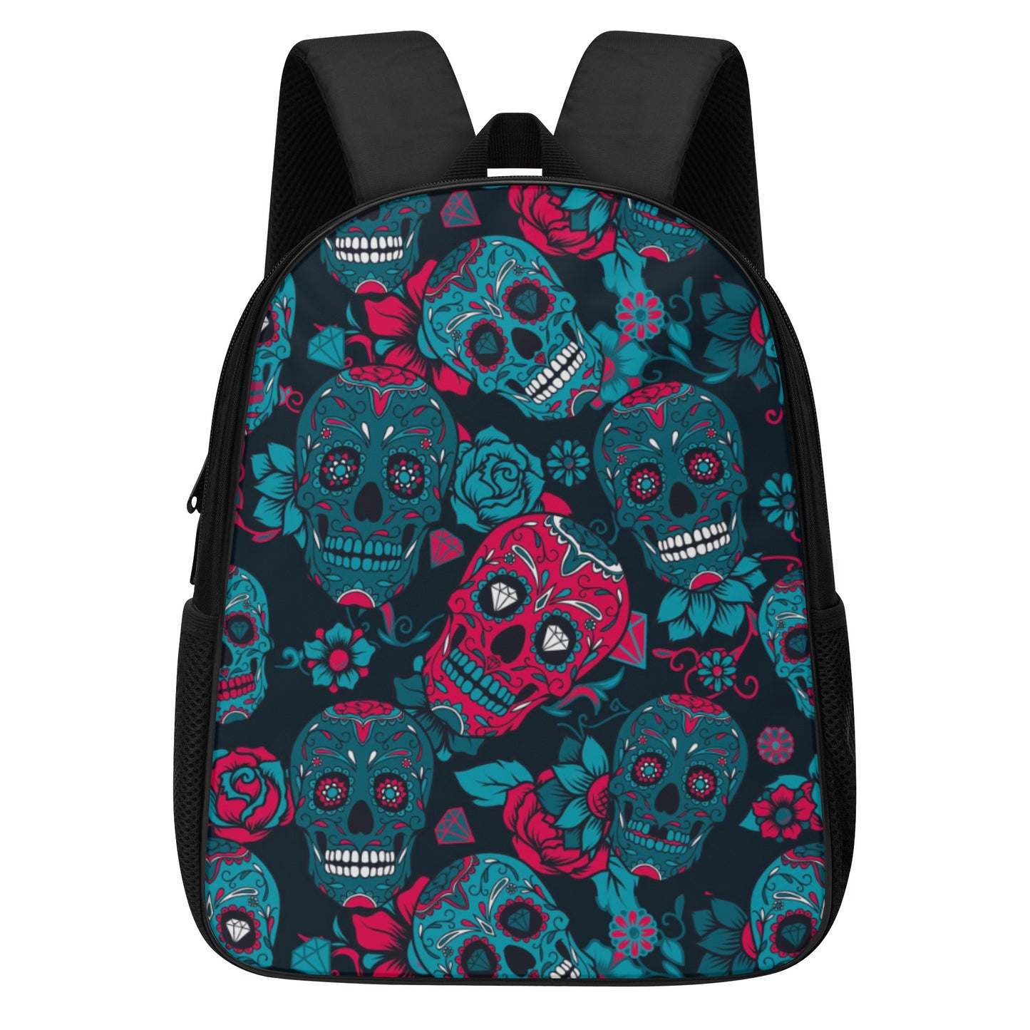 Sugar skull skeleton parttern 14 Inch Nylon Backpack