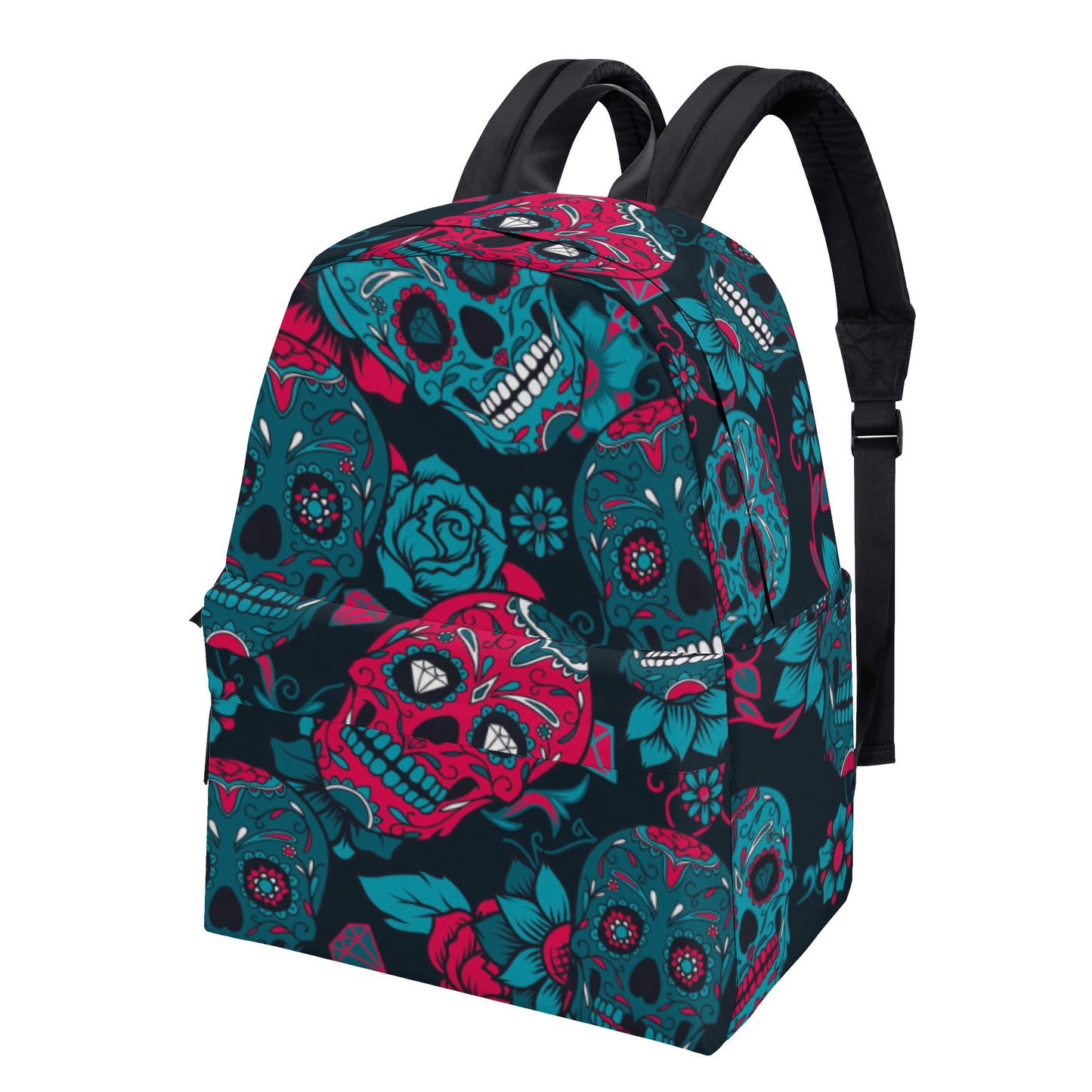 Sugar skull skeleton parttern All Over Print Cotton Backpack