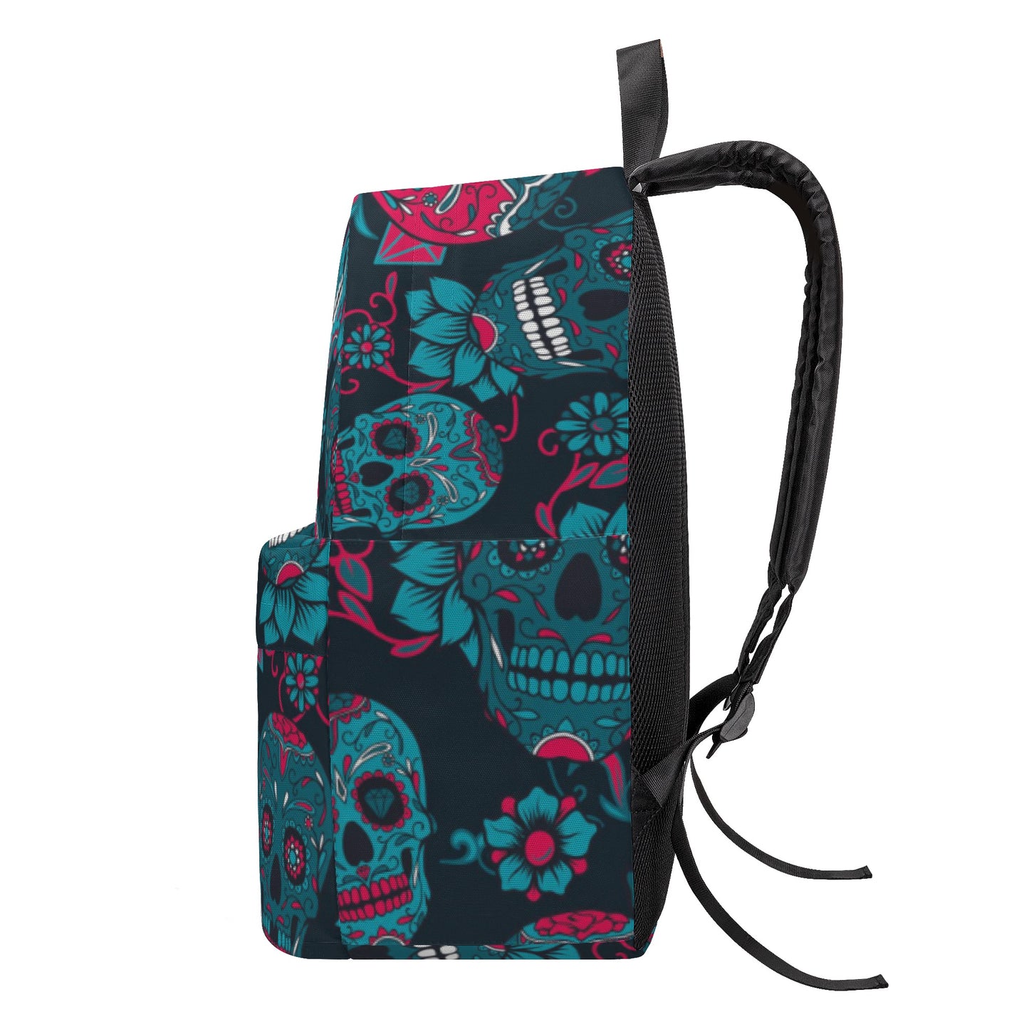 Sugar skull skeleton parttern All Over Print Cotton Backpack