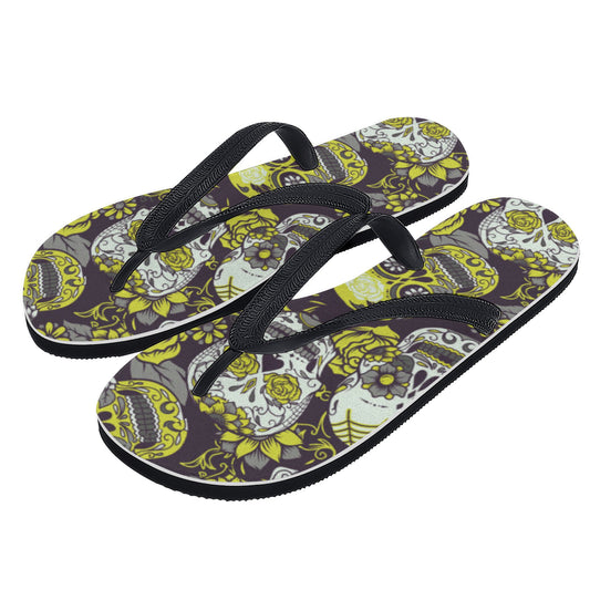 Sugar skull day of the dead Women's Flip Flops