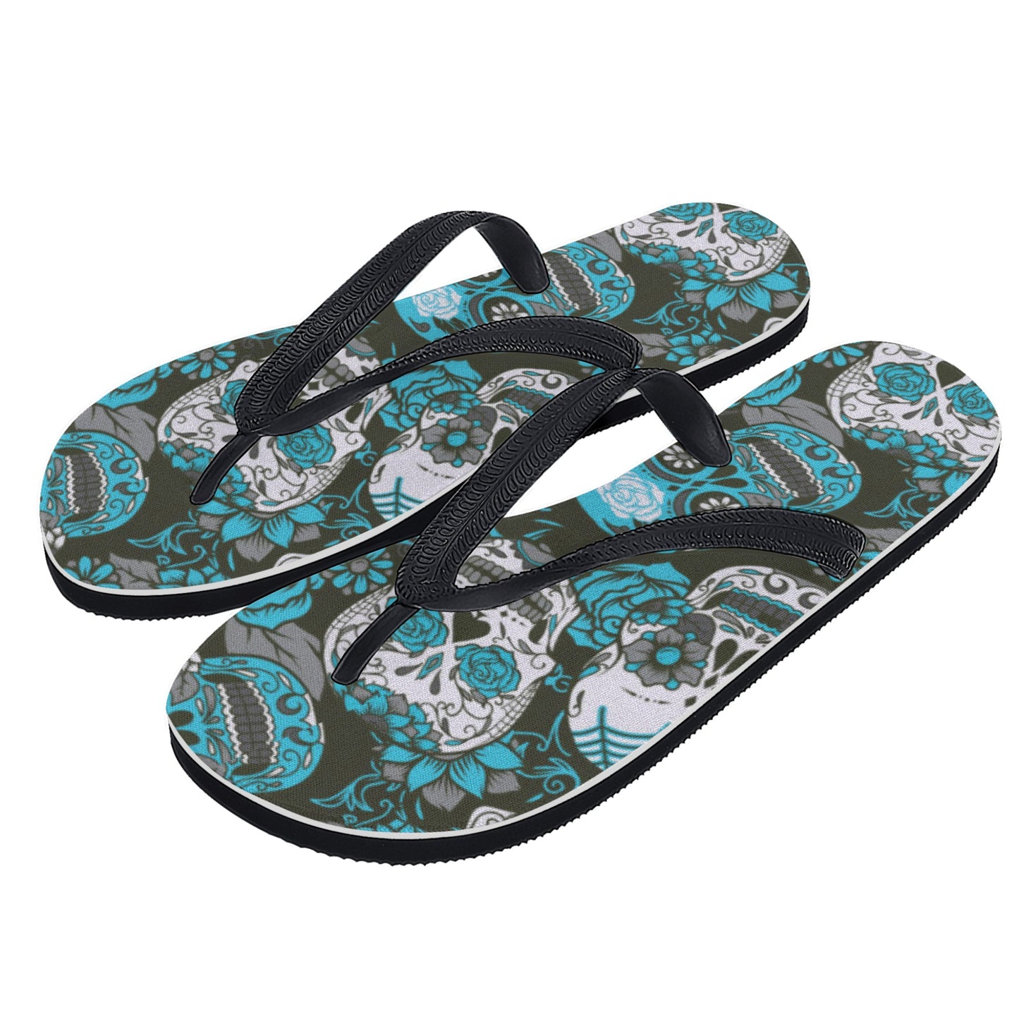 Sugar skull day of the dead Women's Flip Flops