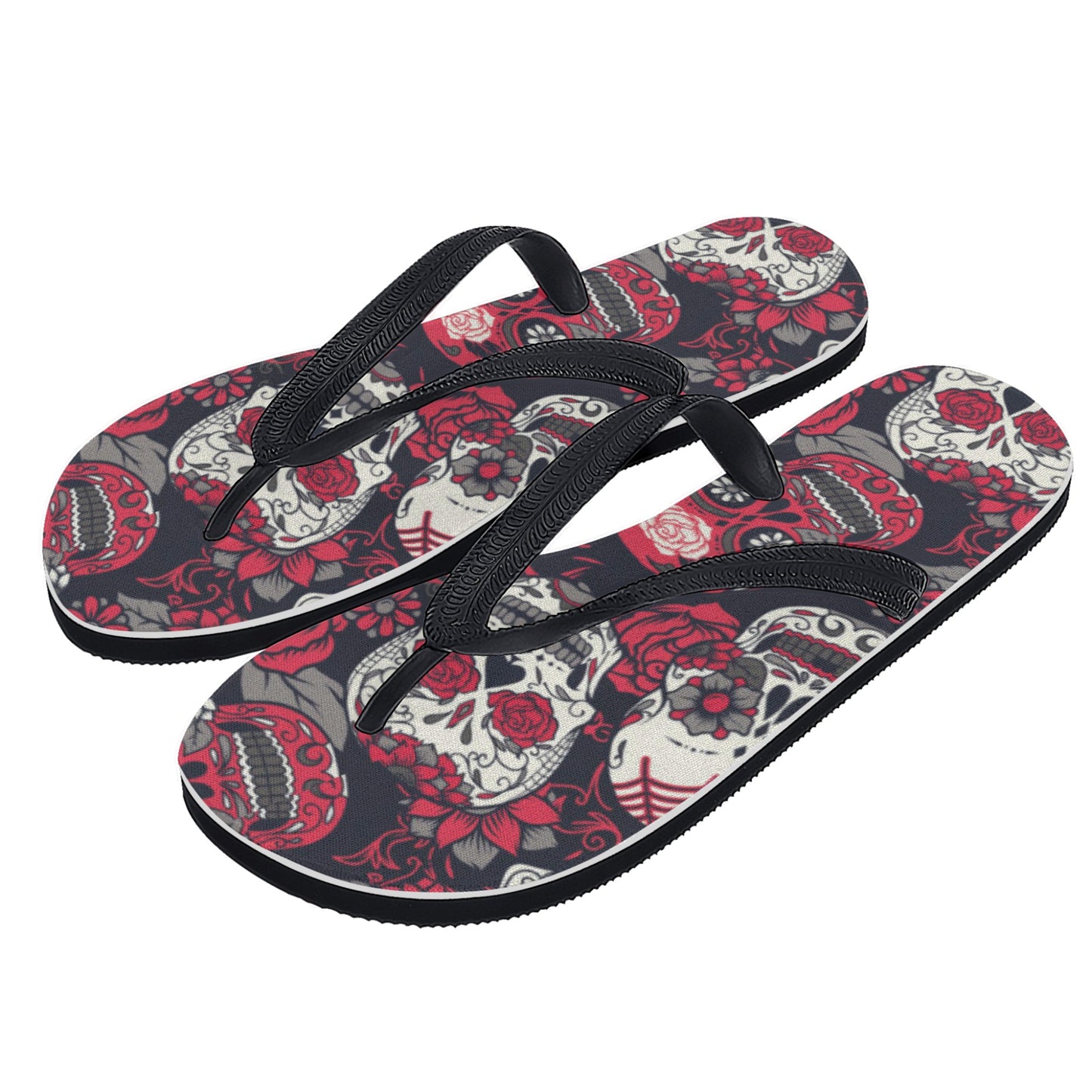 Sugar skull day of the dead Women's Flip Flops