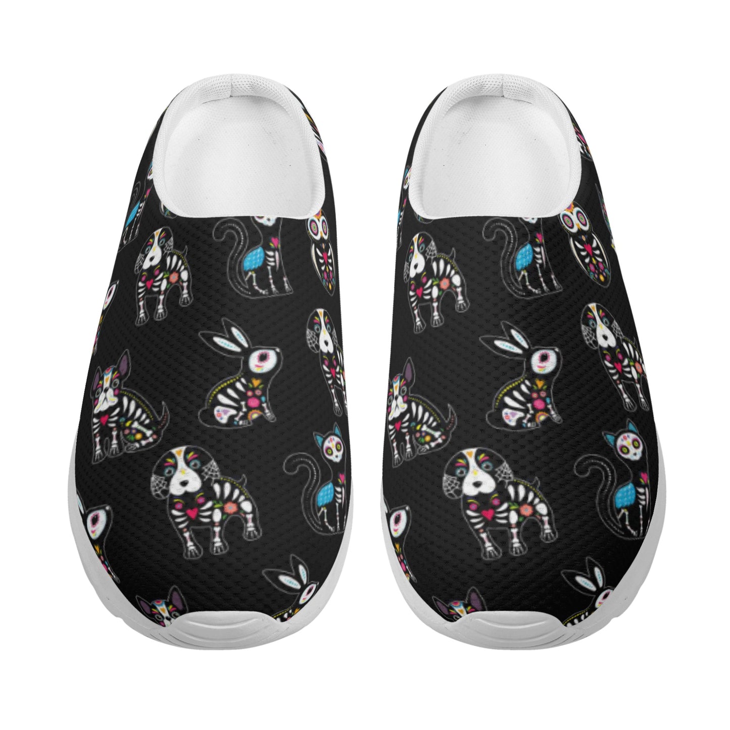 Sugar skull day of the dead Women's Mesh Slippers