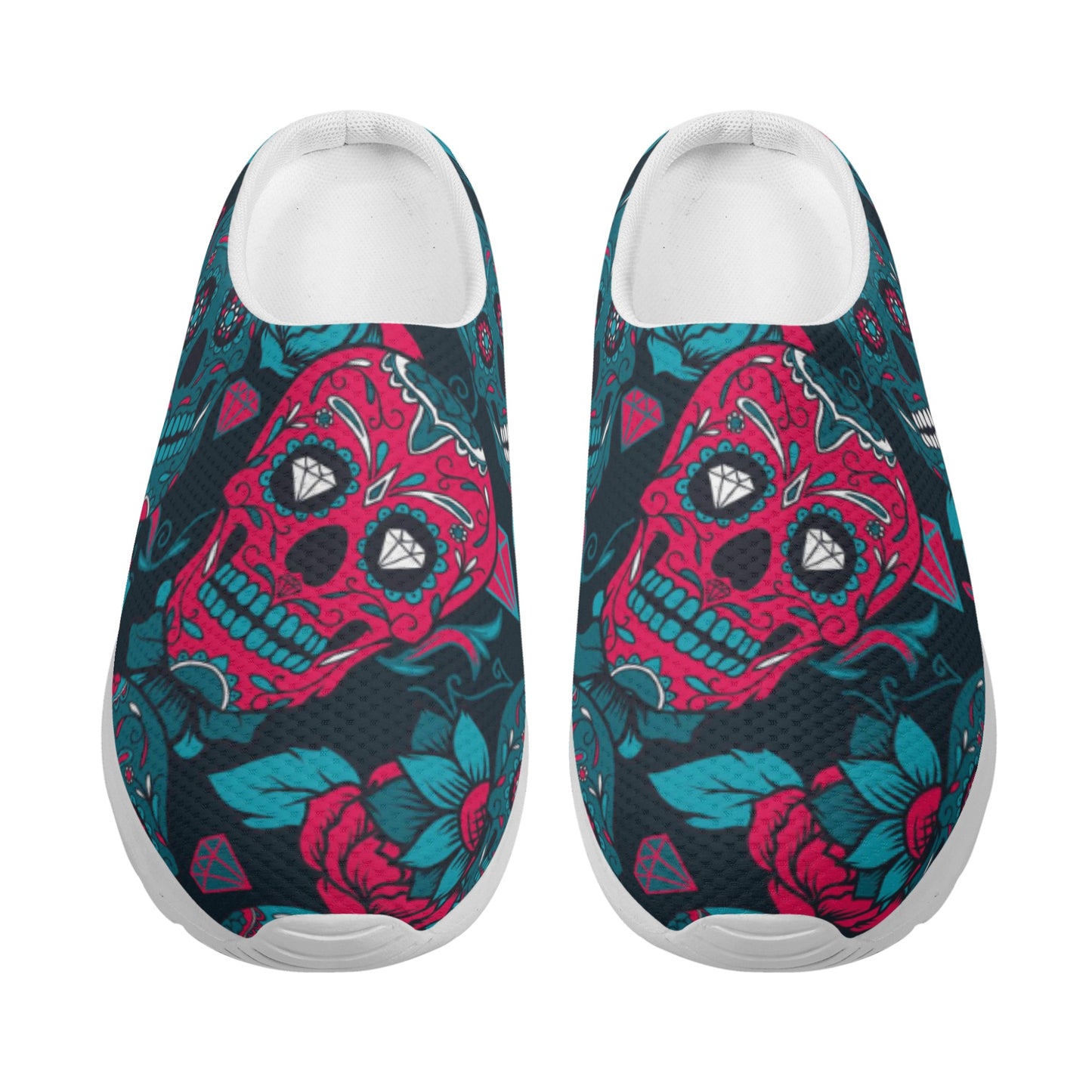 Sugar skull day of the dead Women's Mesh Slippers