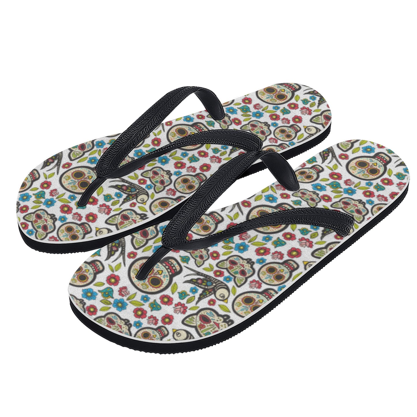 Sugar skull day of the dead Women's Flip Flops