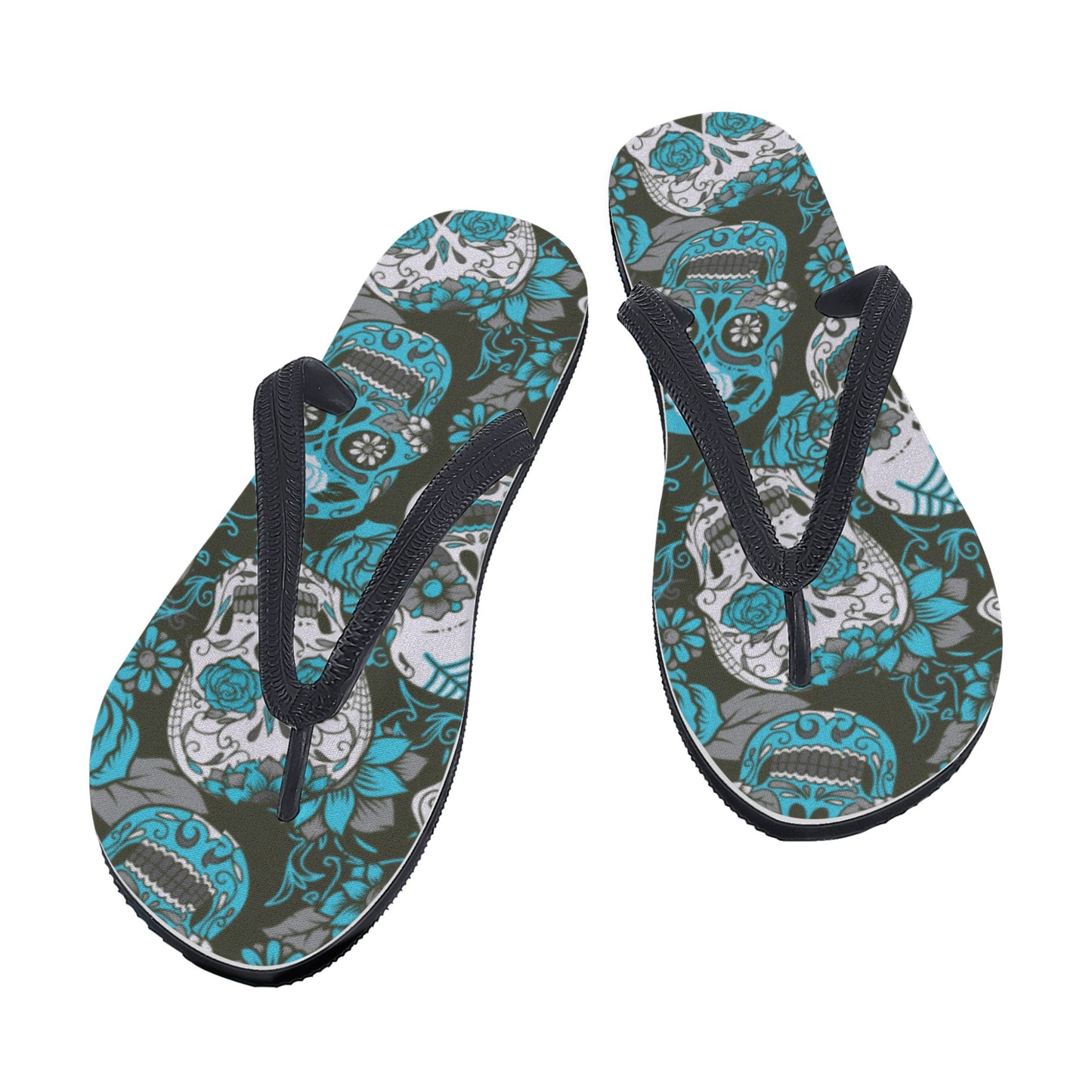 Sugar skull day of the dead Women's Flip Flops