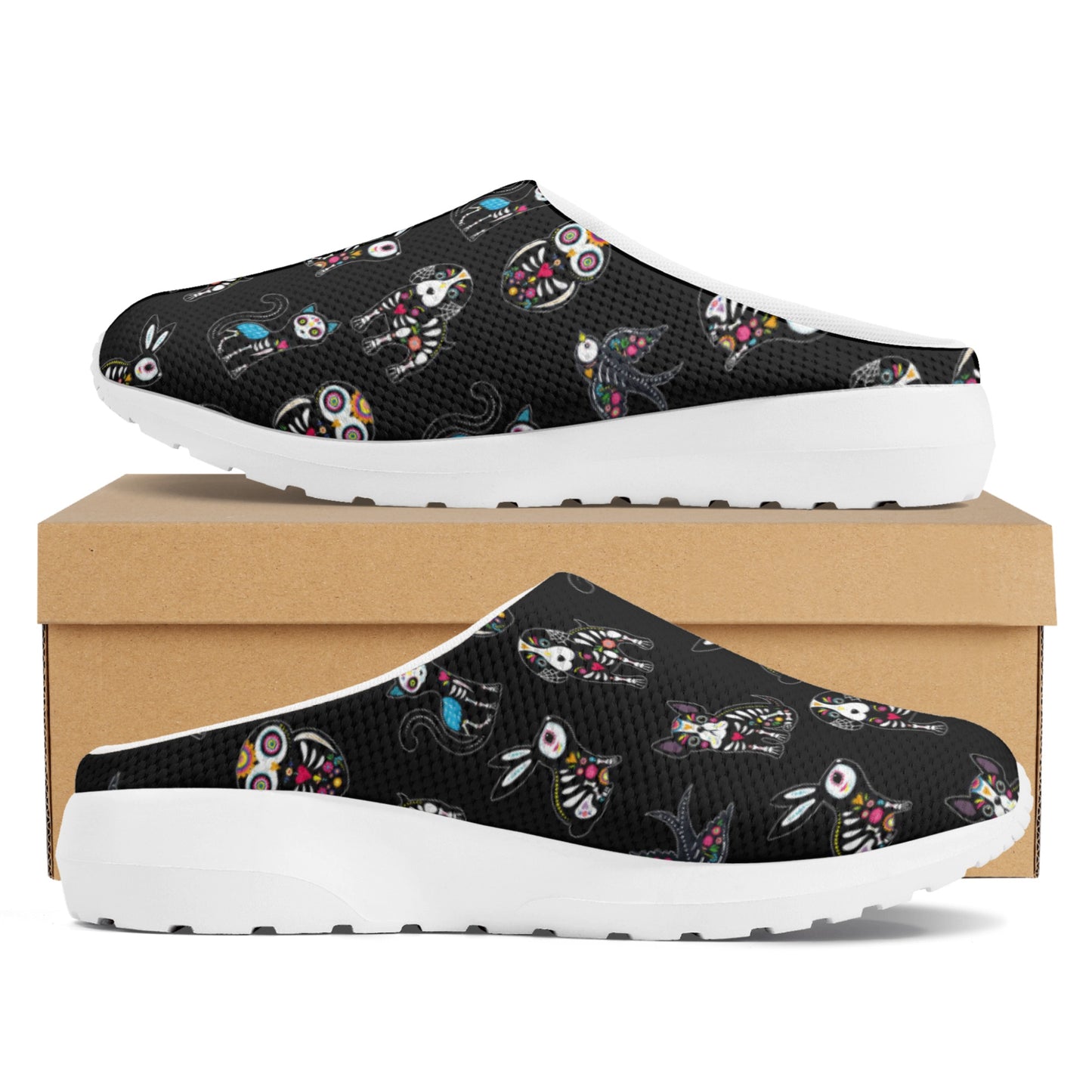 Sugar skull day of the dead Women's Mesh Slippers
