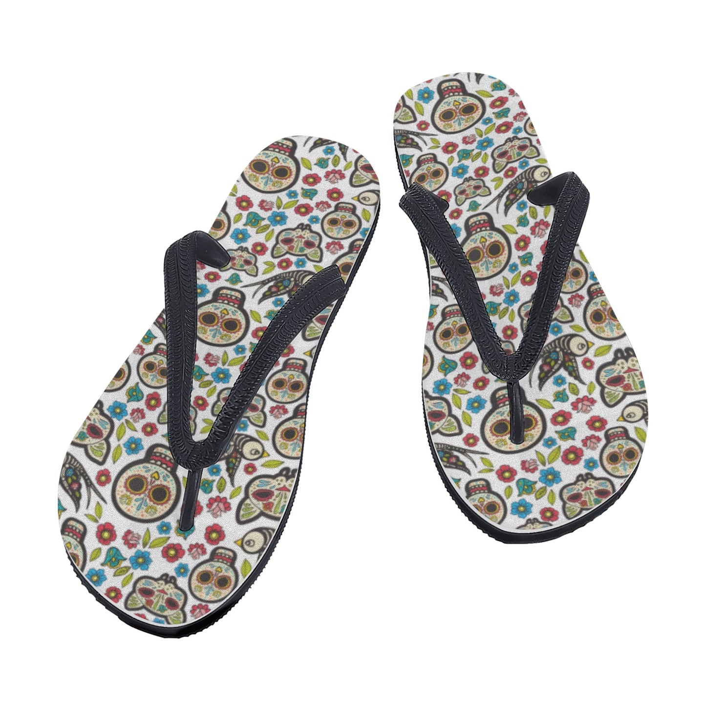 Sugar skull day of the dead Women's Flip Flops