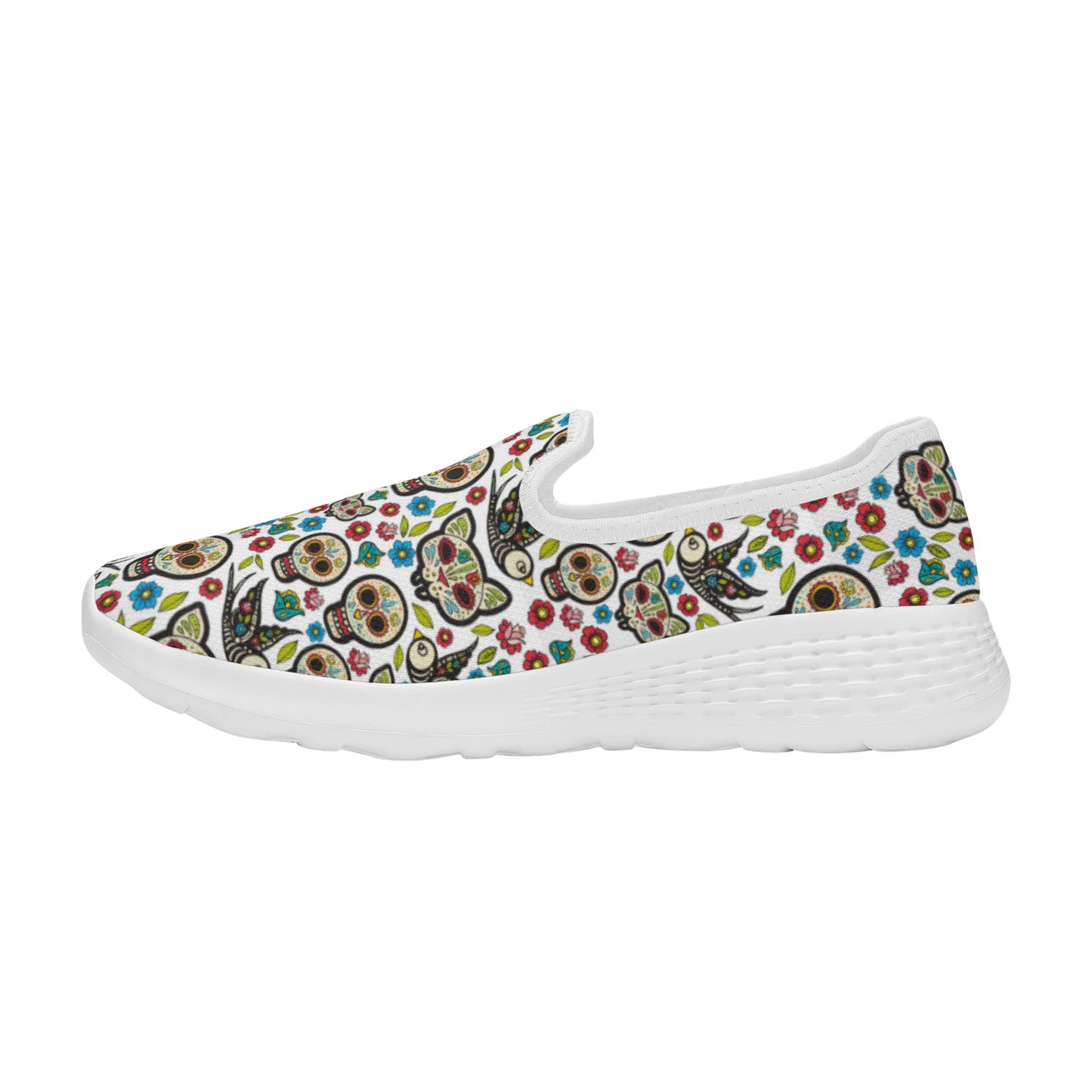 Sugar skull day of the dead Women's New Casual Slip on Shoes