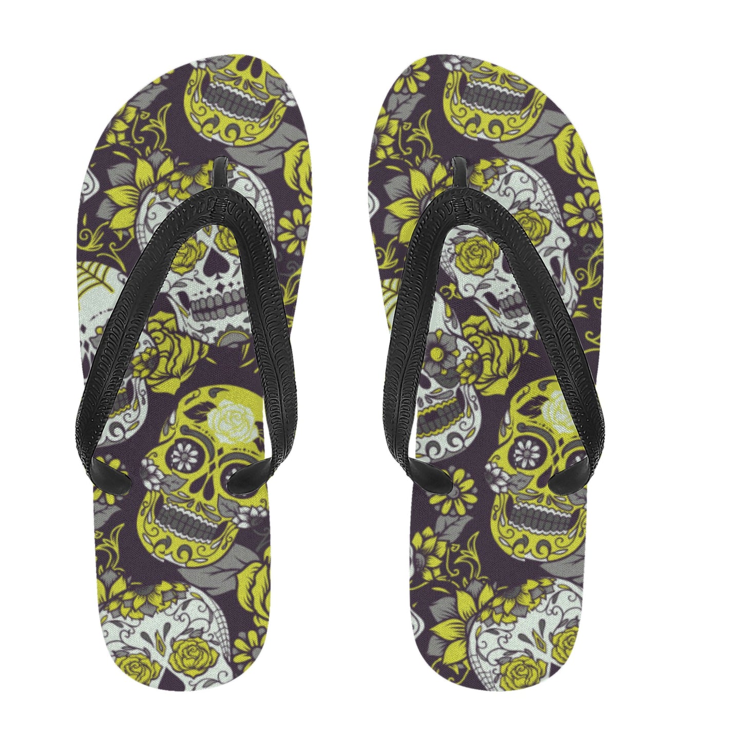 Sugar skull day of the dead Women's Flip Flops