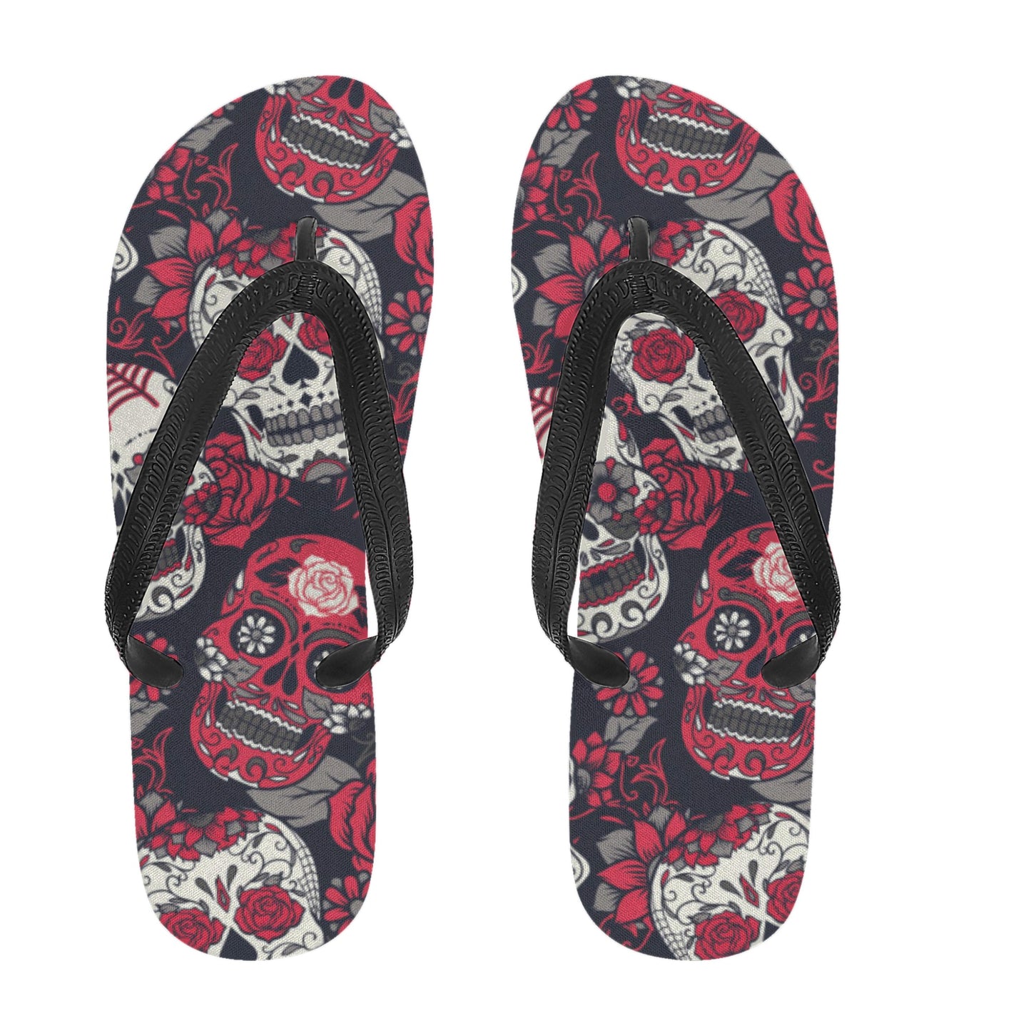 Sugar skull day of the dead Women's Flip Flops