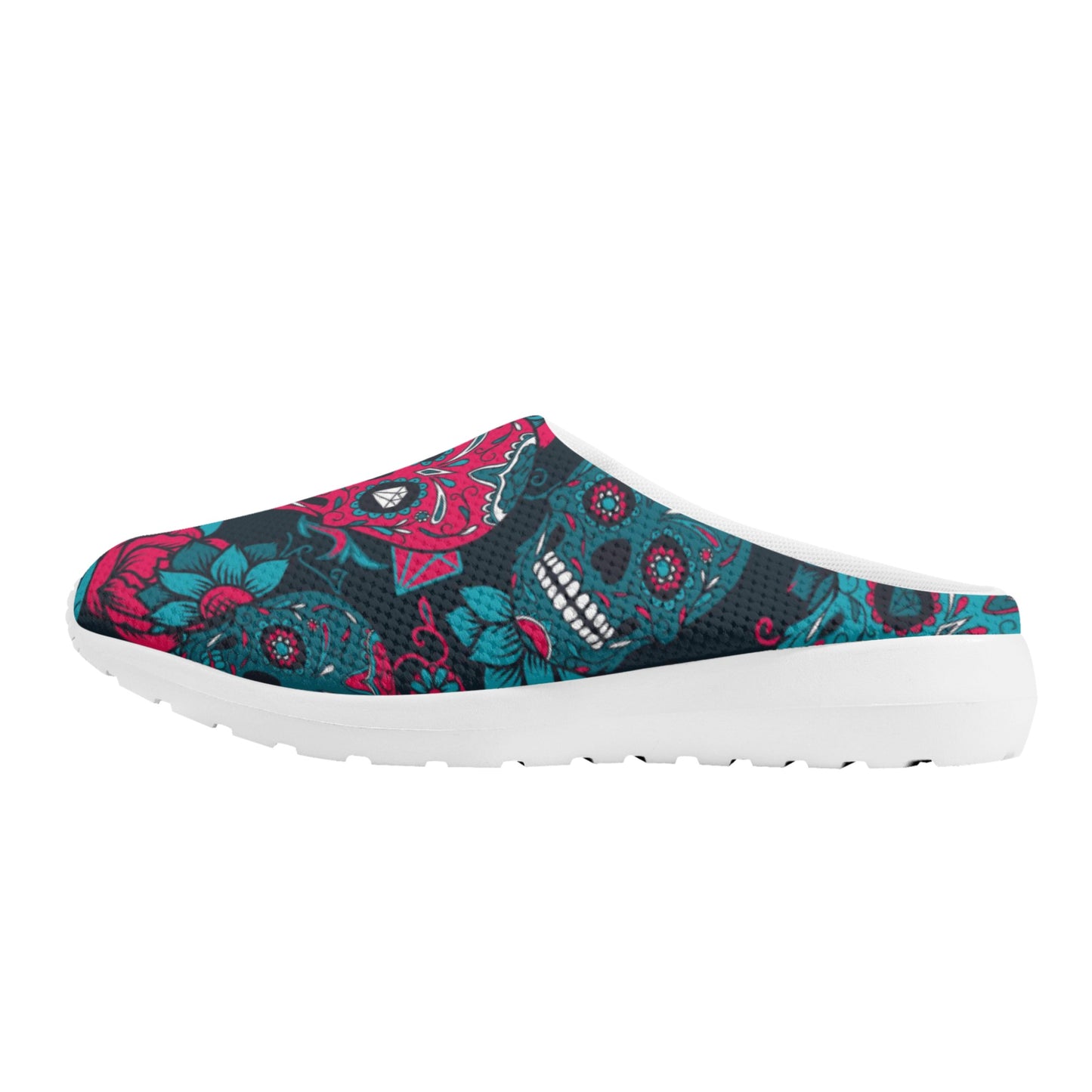 Sugar skull day of the dead Women's Mesh Slippers