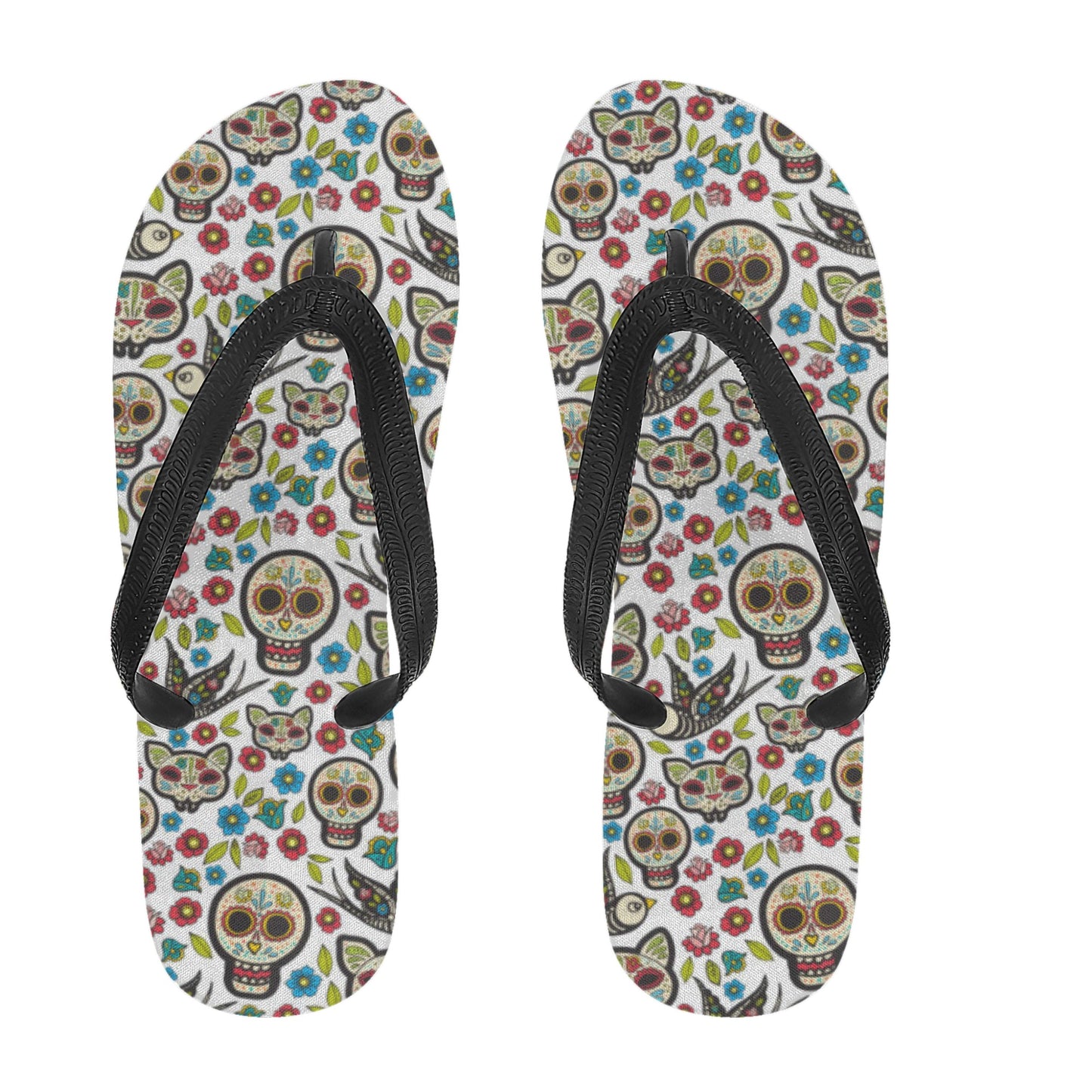 Sugar skull day of the dead Women's Flip Flops