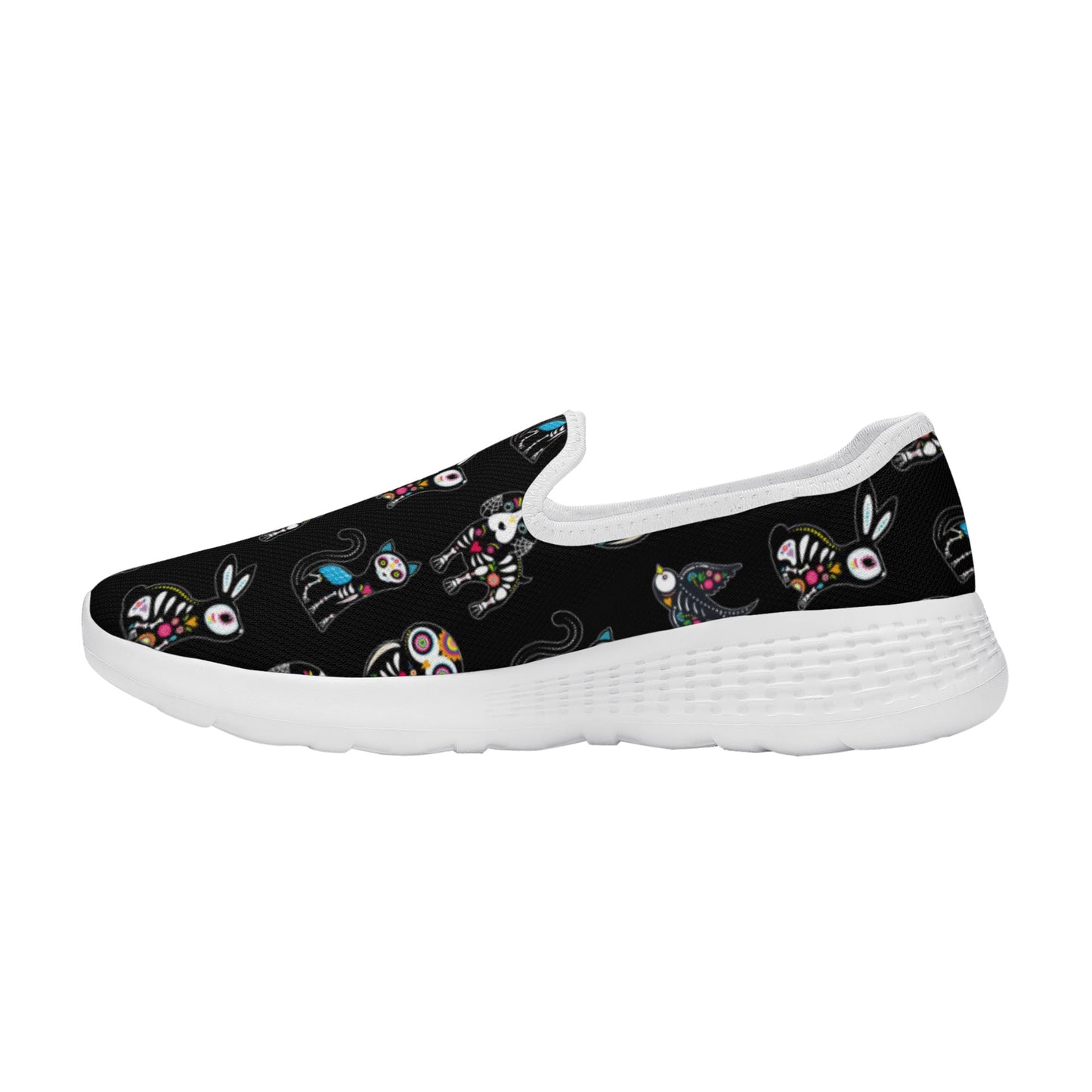 Sugar skull day of the dead Women's New Casual Slip on Shoes