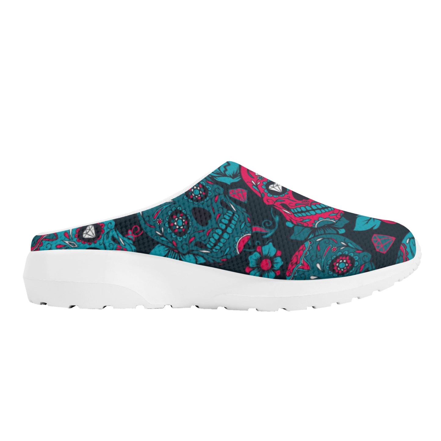 Sugar skull day of the dead Women's Mesh Slippers
