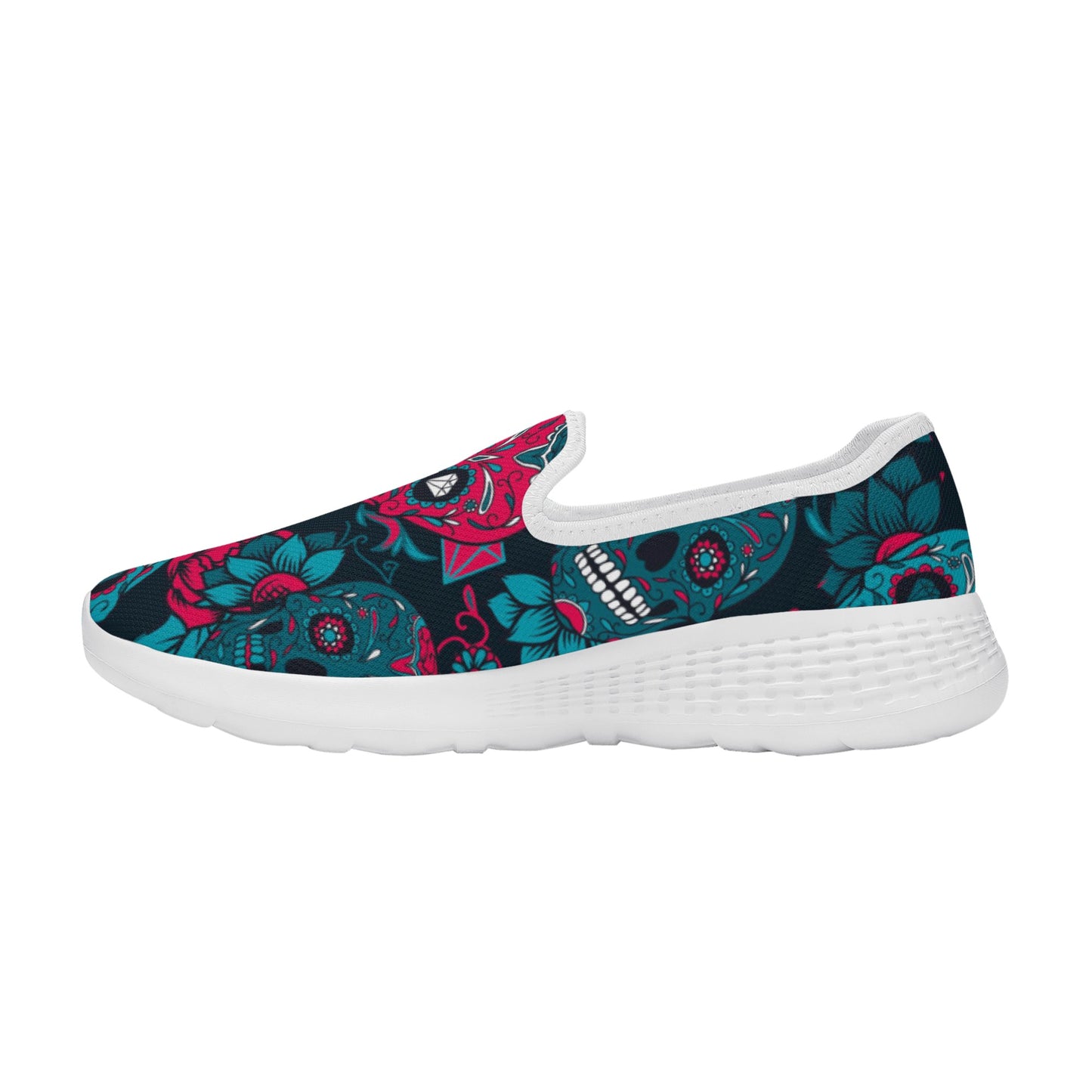 Sugar skull day of the dead Women's New Casual Slip on Shoes