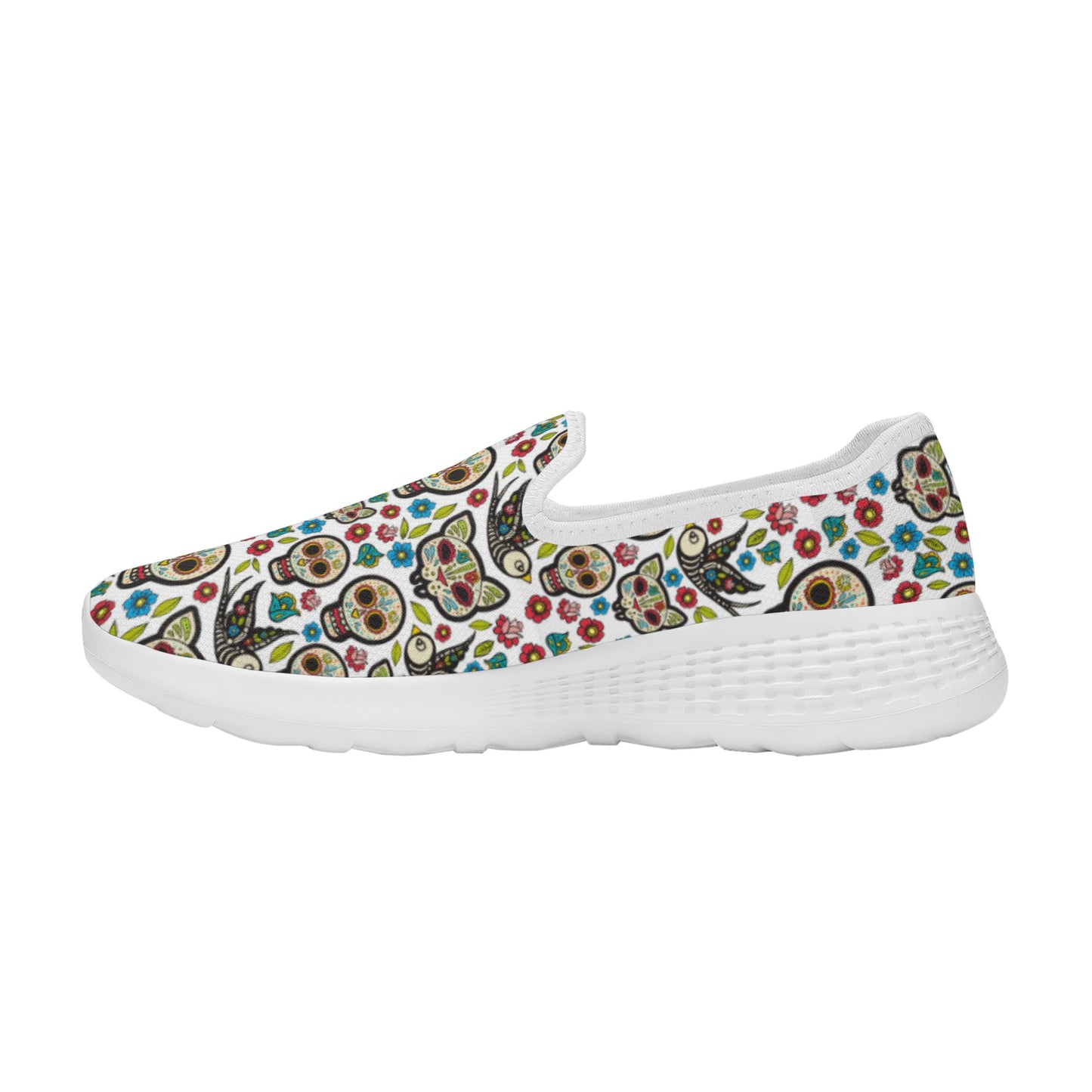 Sugar skull day of the dead Women's New Casual Slip on Shoes