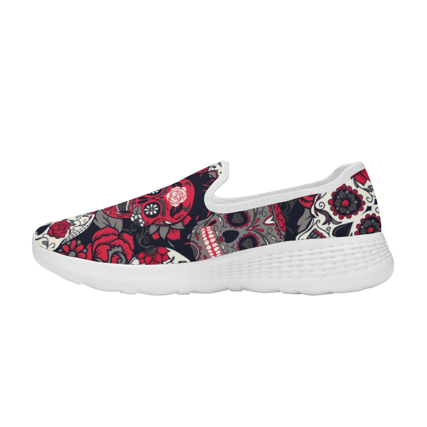 Sugar skull day of the dead Women's New Casual Slip on Shoes