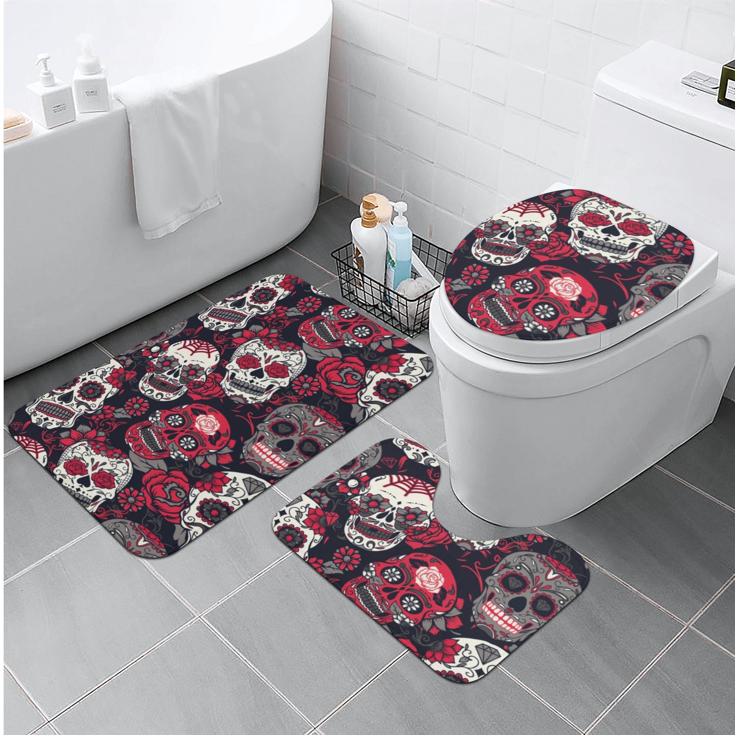 Sugar skull Bath Room Toilet Set
