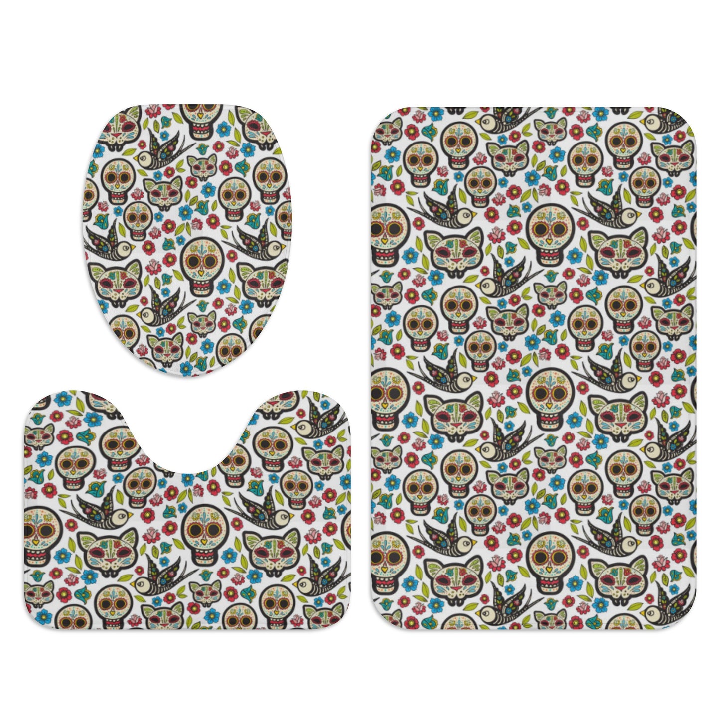 Sugar skull day of the dead Bath Room Toilet Set