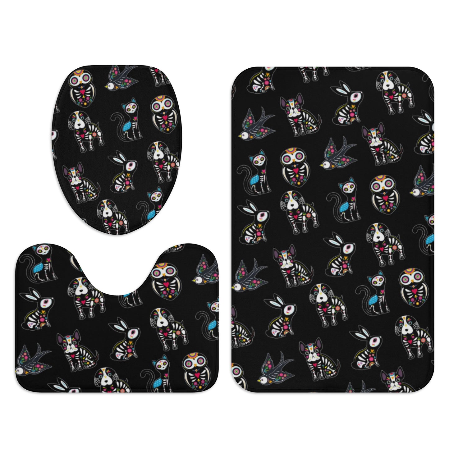 Sugar skull animal Bath Room Toilet Set