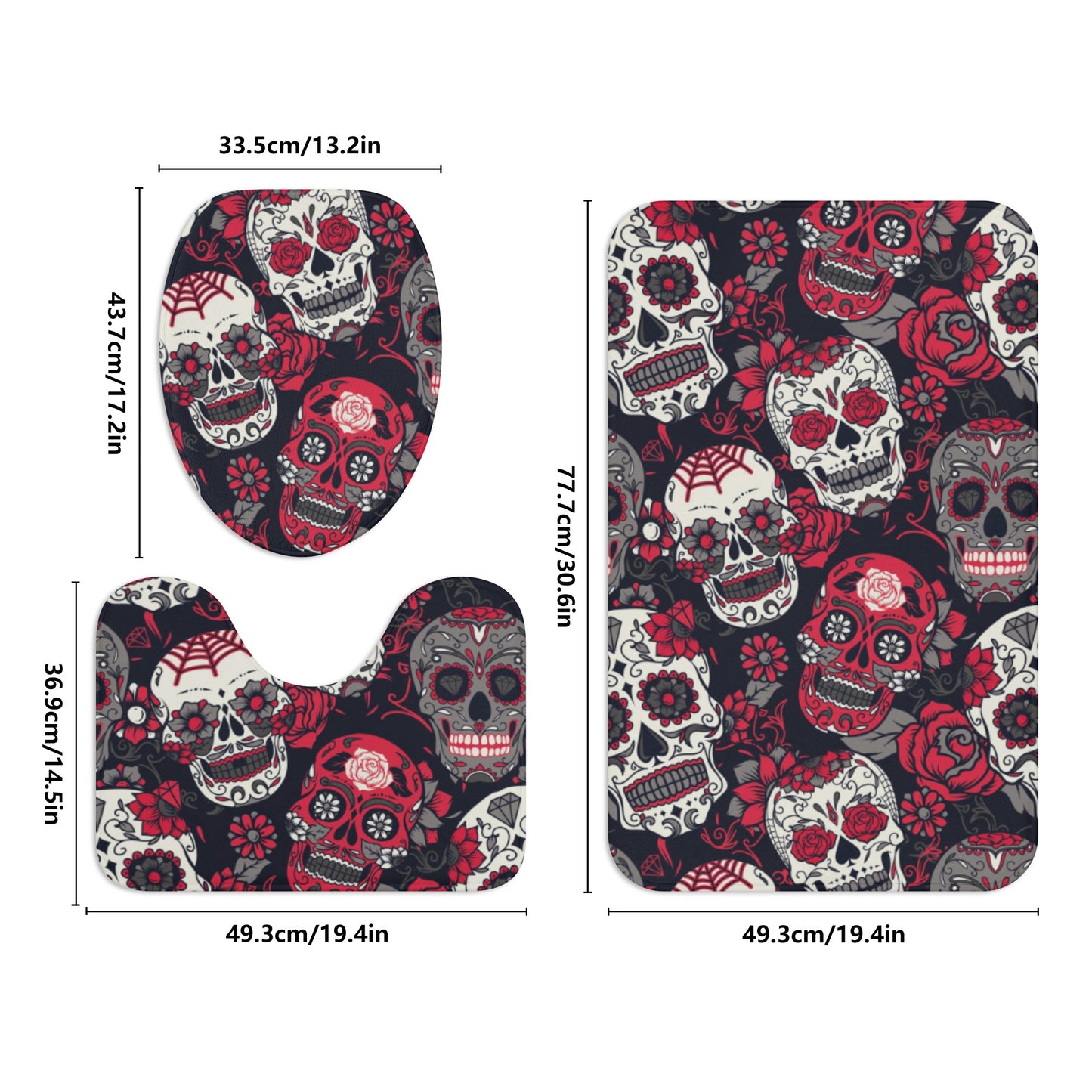 Sugar skull Bath Room Toilet Set