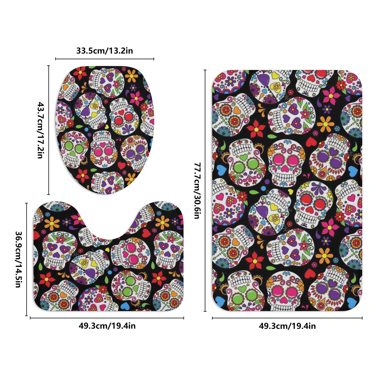 Dia de los muerto skull Bath Room Toilet Set
