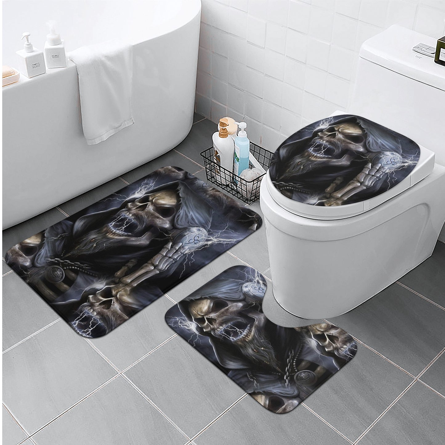 Gothic horror skull grim reaper Bath Room Toilet Set