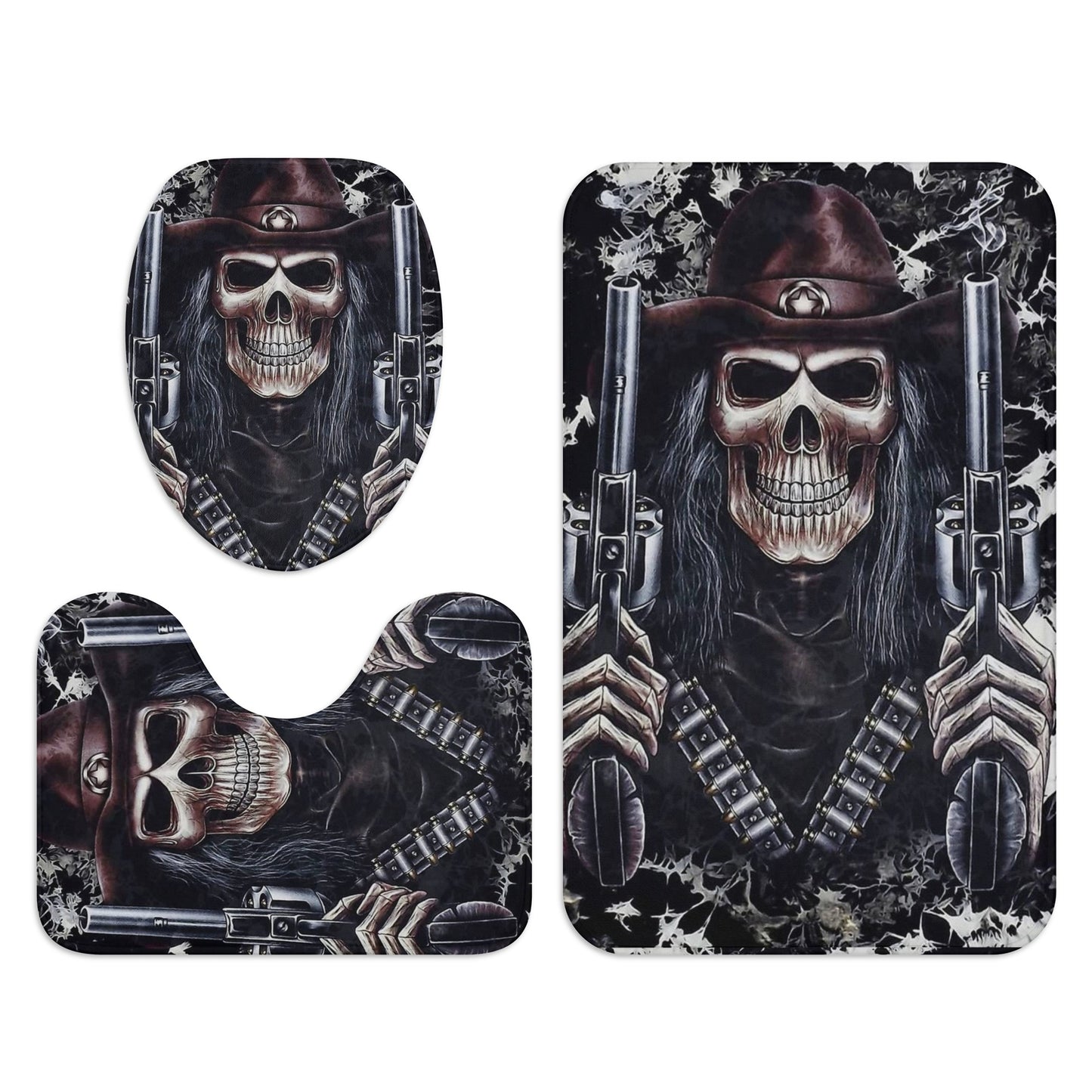 Grim reaper Halloween skeleton Bath Room Toilet Set