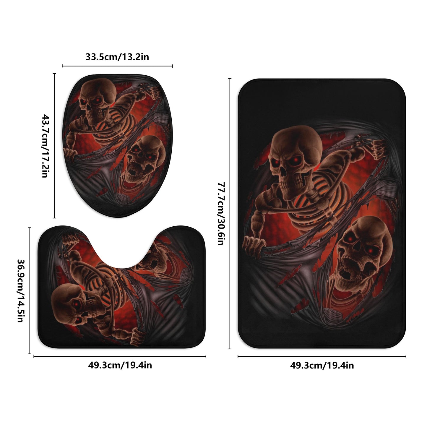 Dragron skull gothic Bath Room Toilet Set