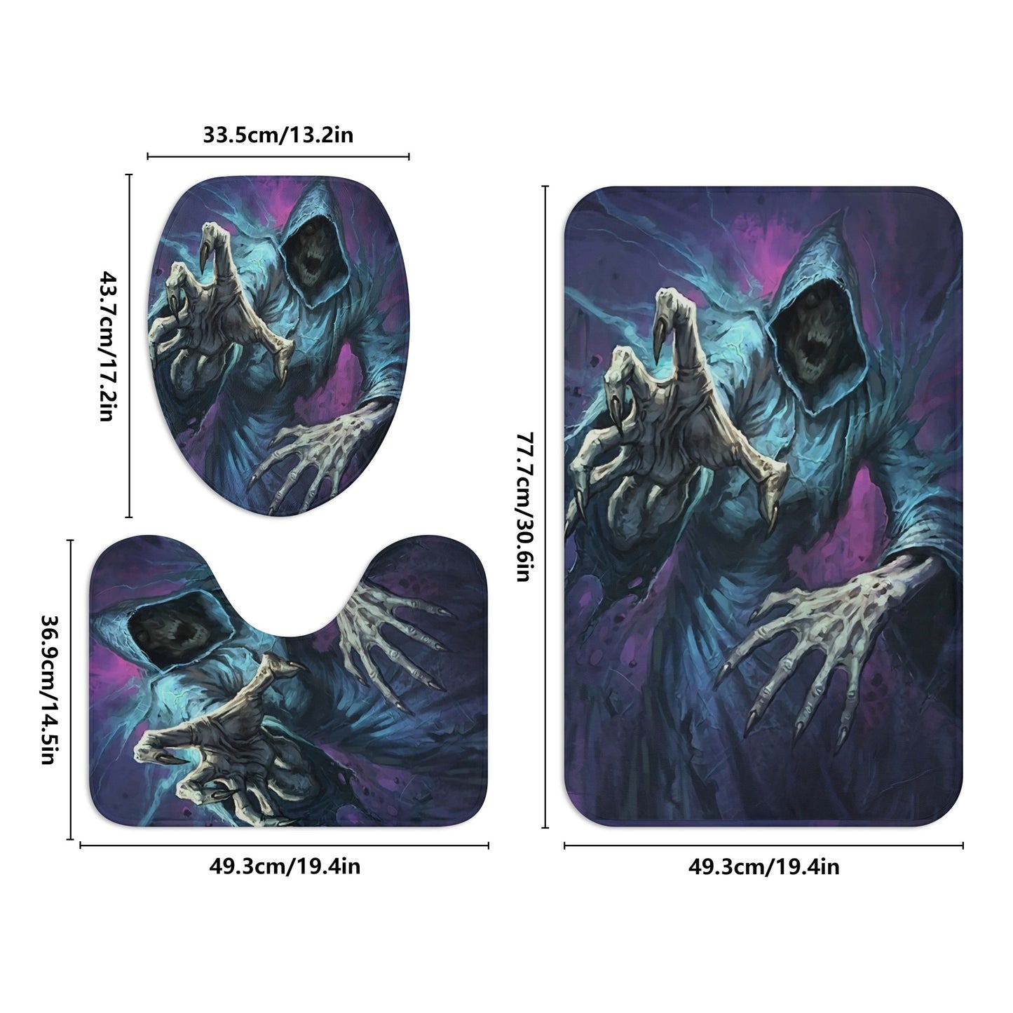 Horror Halloween grim reaper skull Bath Room Toilet Set