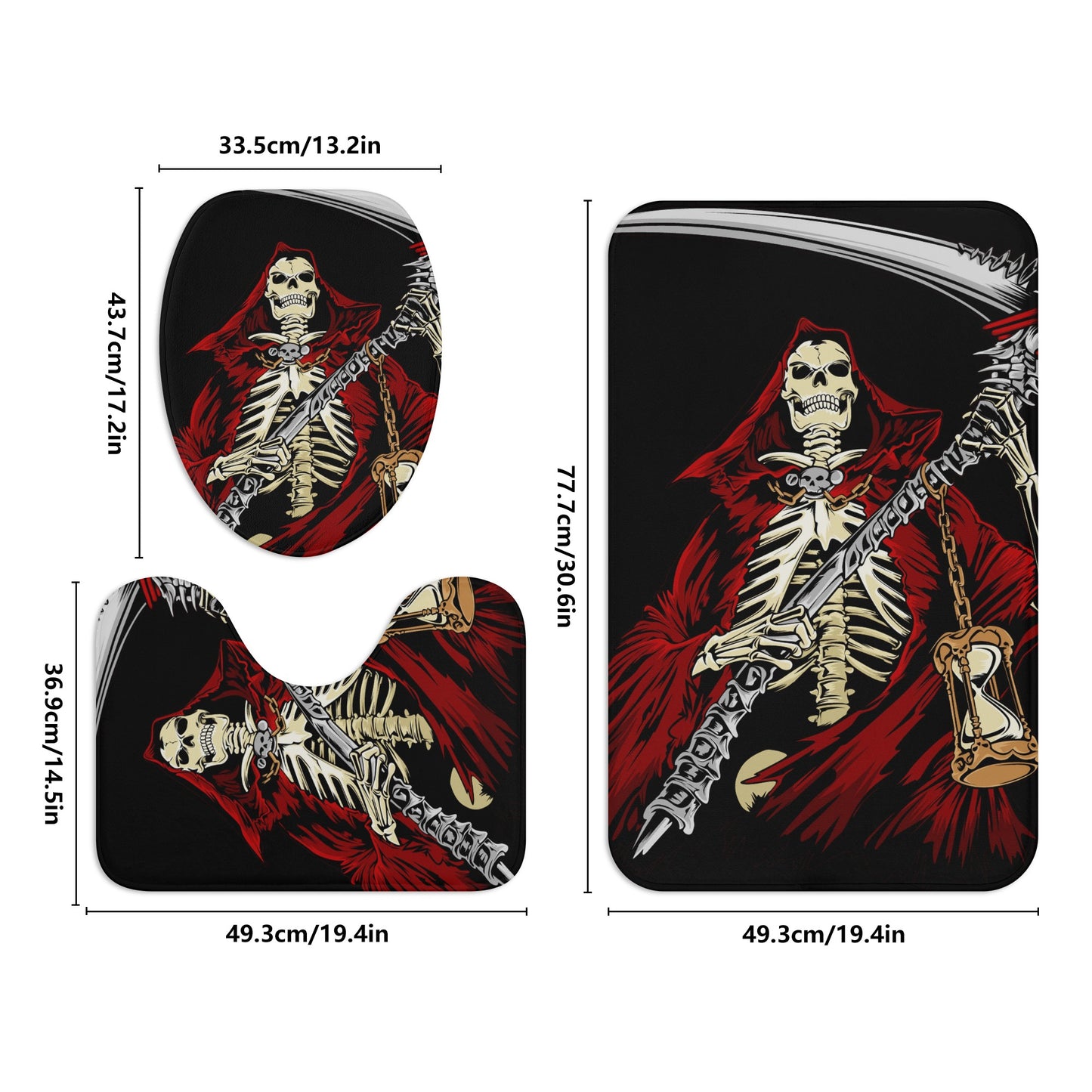 Grim reaper death Bath Room Toilet Set
