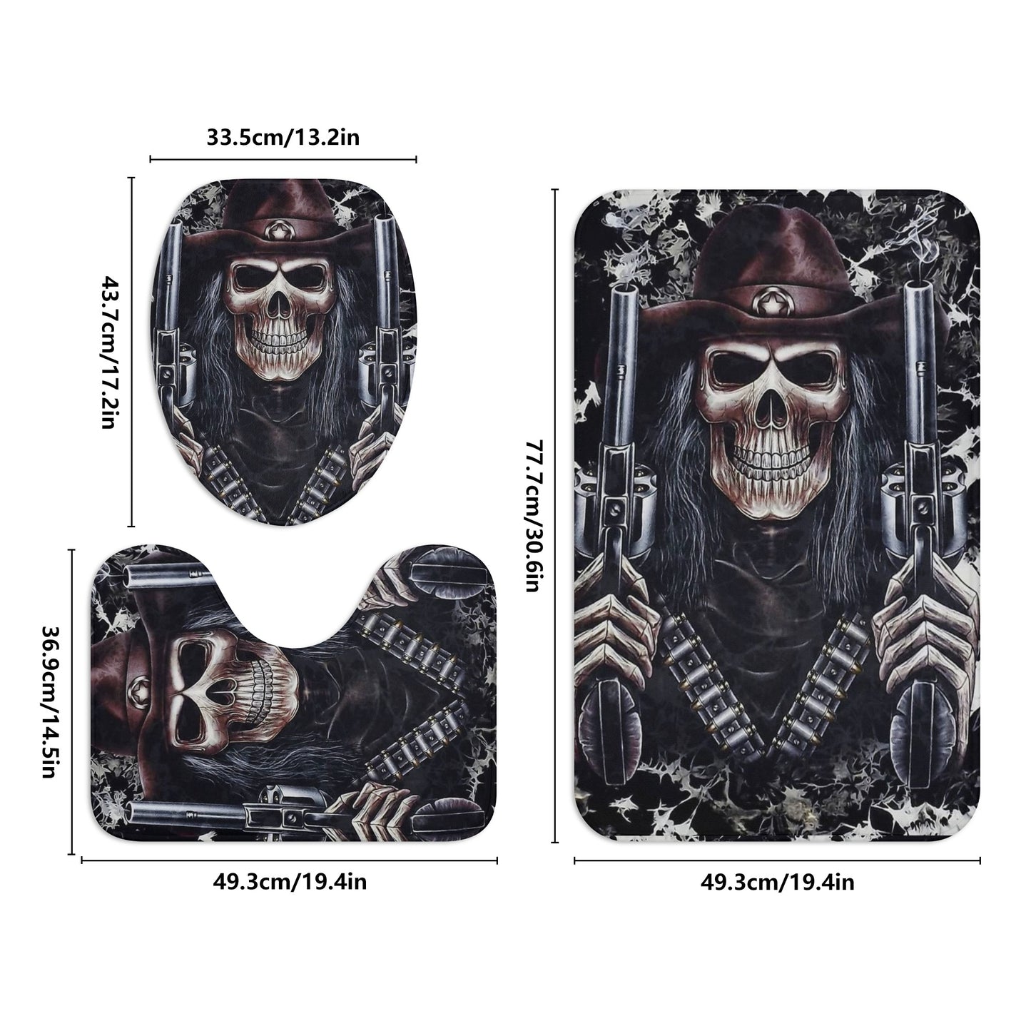 Grim reaper Halloween skeleton Bath Room Toilet Set