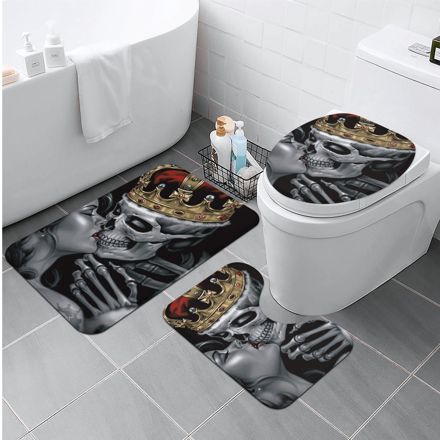 King & Queen skull Bath Room Toilet Set