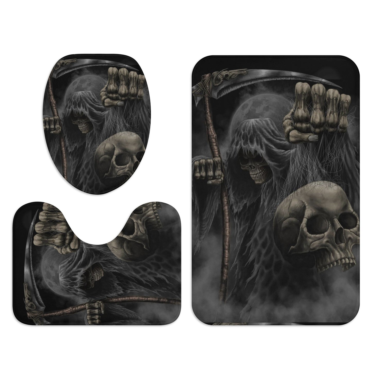 Grim reaper skeleton gothic skull Bath Room Toilet Set