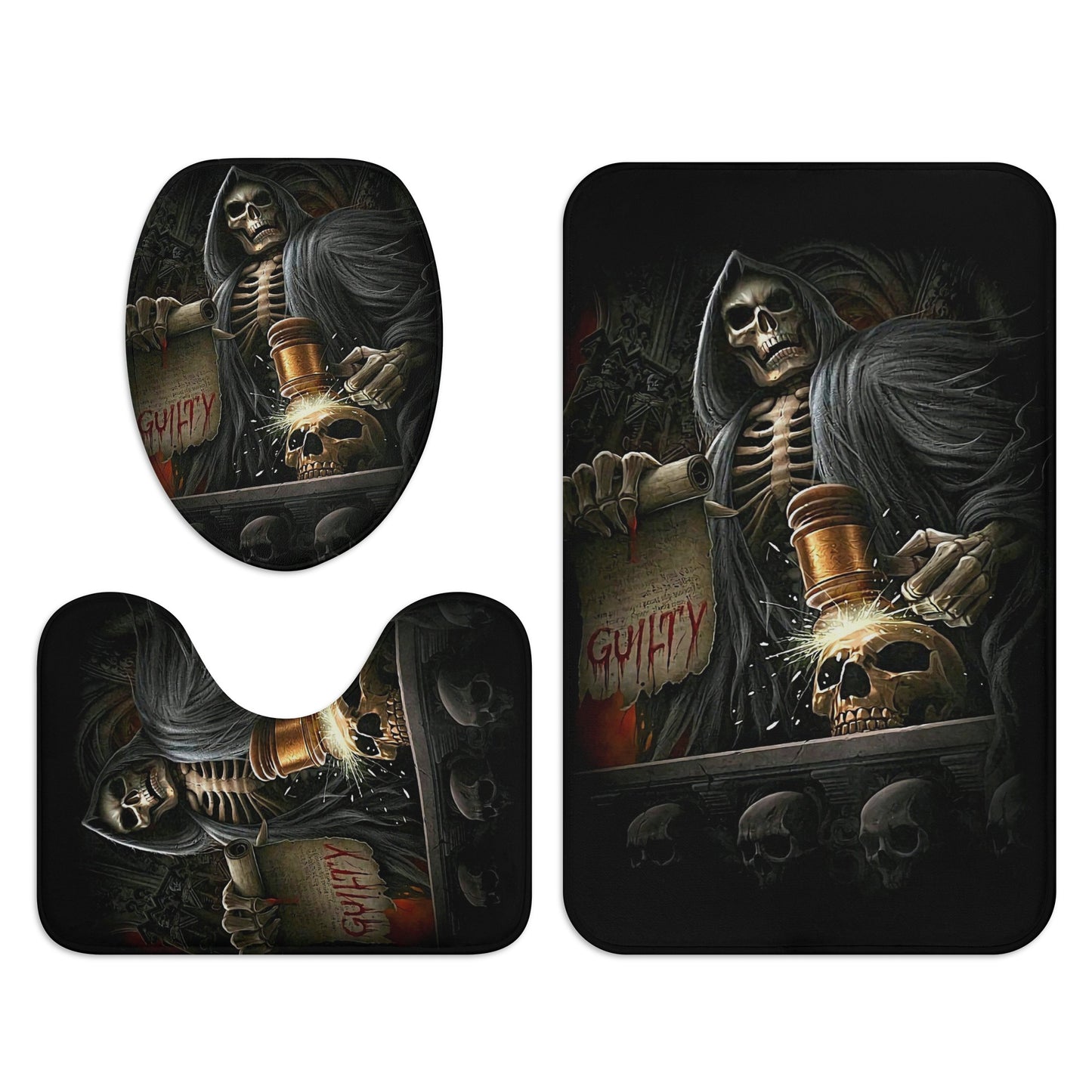 Grim reaper Day of the dead Bath Room Toilet Set