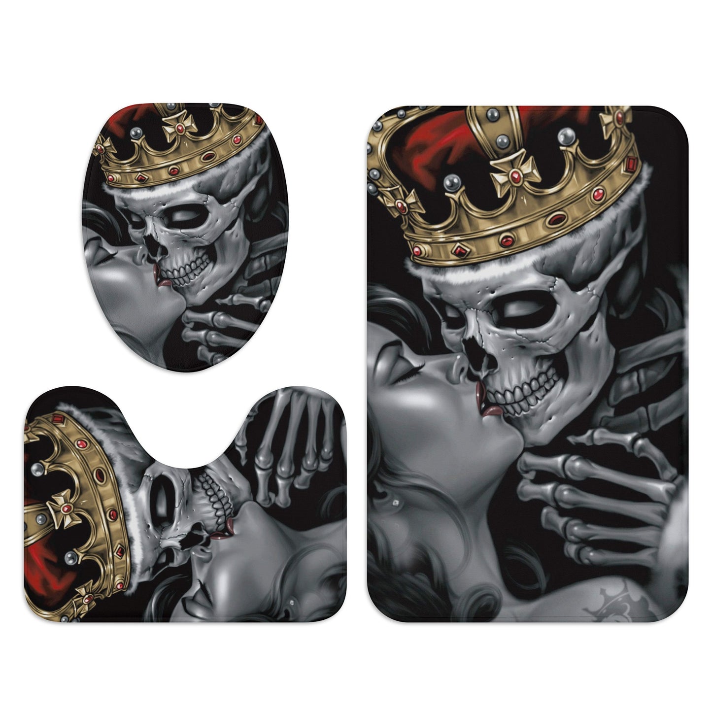 King & Queen skull Bath Room Toilet Set