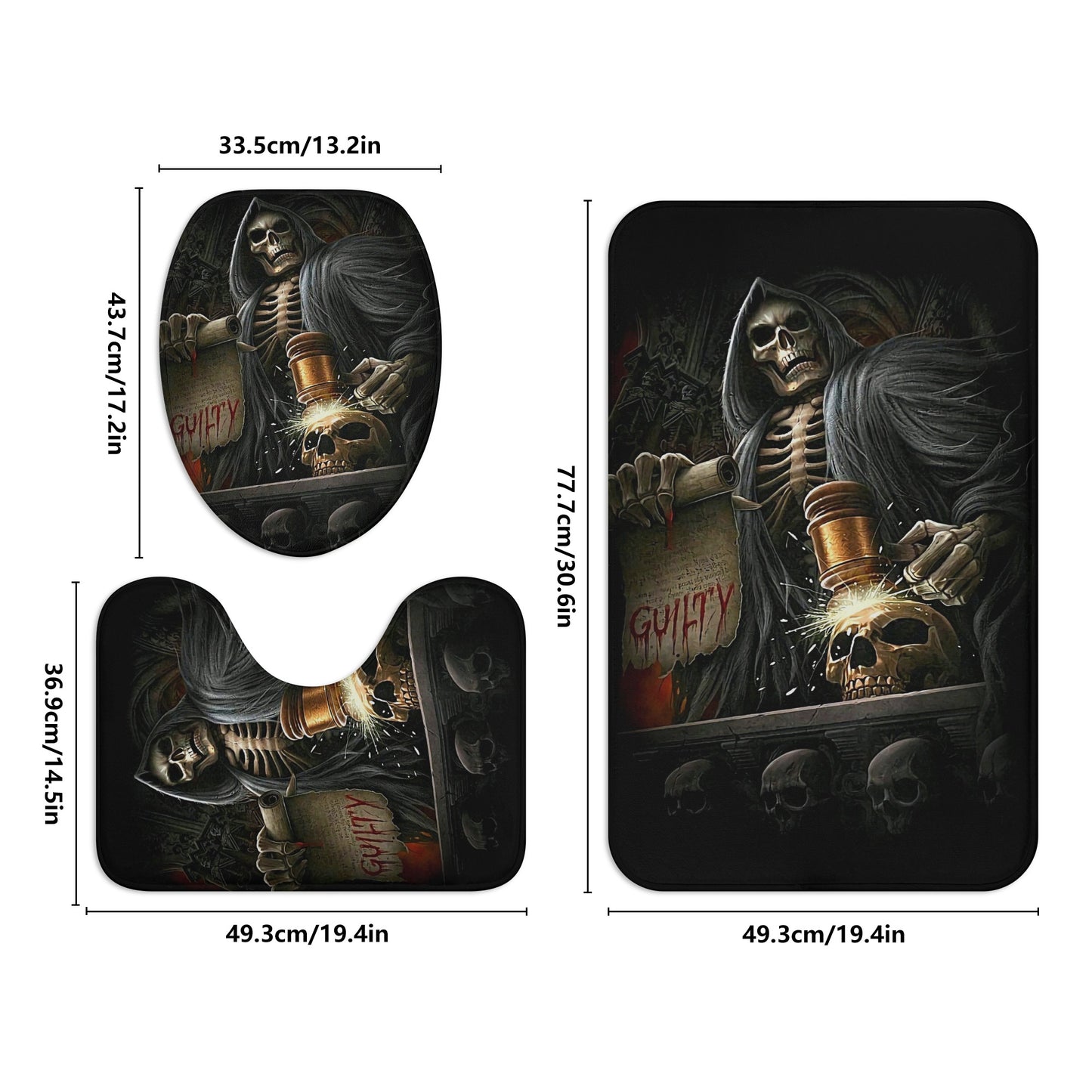 Grim reaper Day of the dead Bath Room Toilet Set