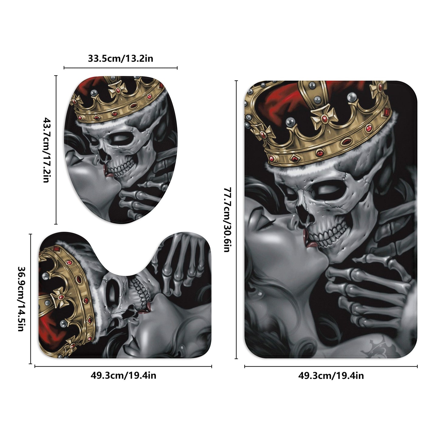 King & Queen skull Bath Room Toilet Set