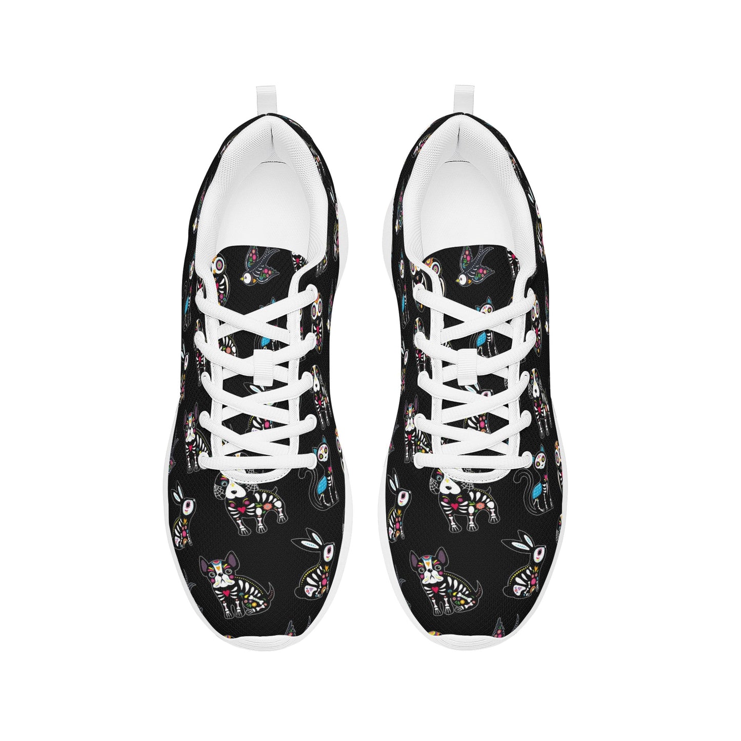 Sugar skull animalWomen's Mesh Athletic Sneakers